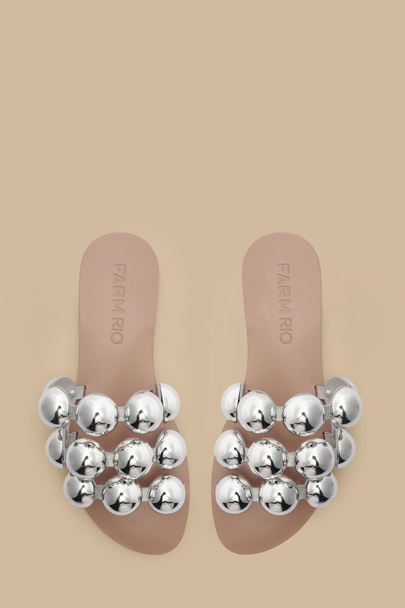 Silver Color Beads Flat Sandal 3