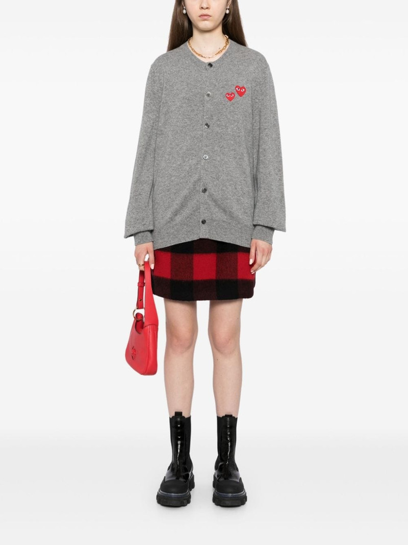Comme des Garçons PLAY heart-patch wool cardigan outlook