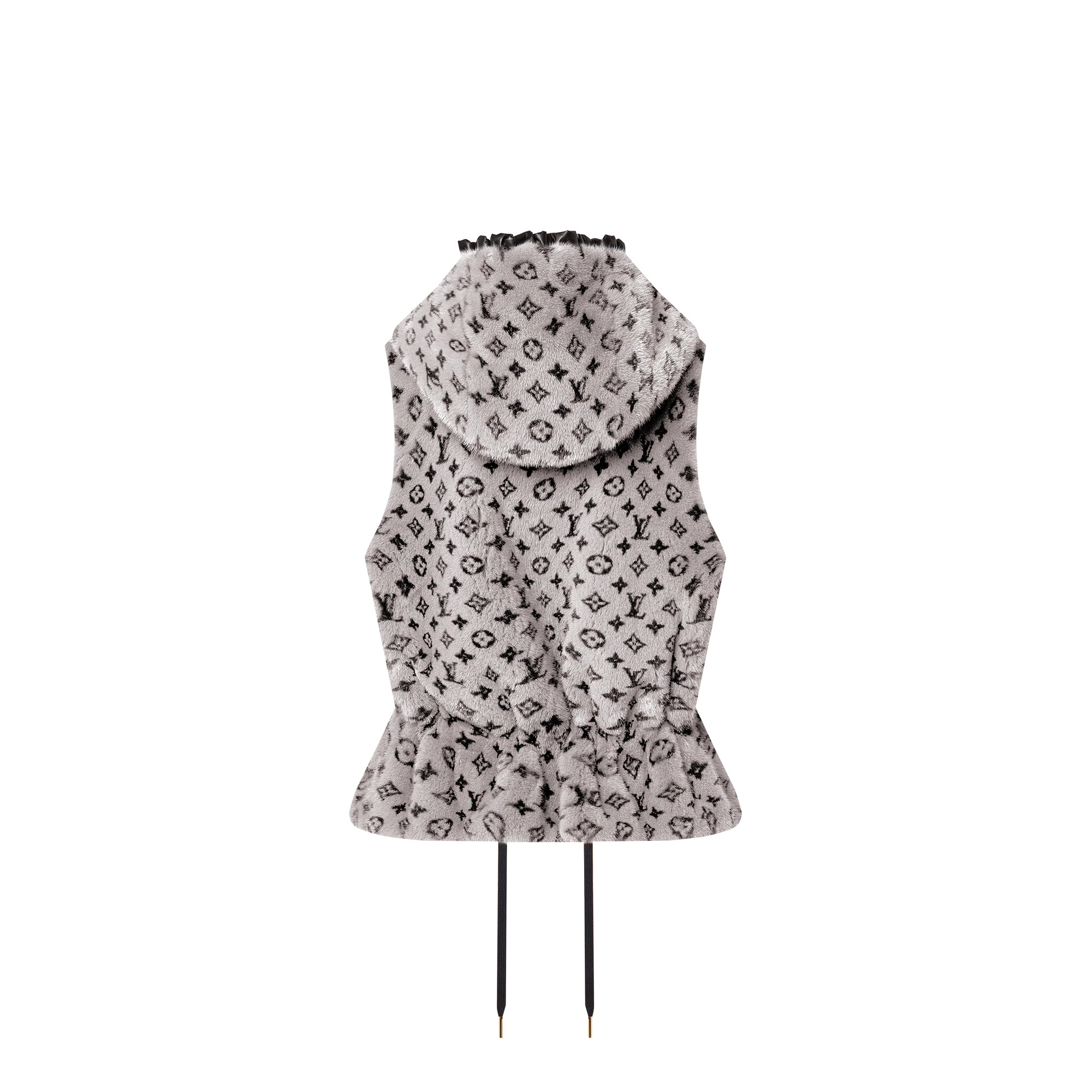 Monogram Mink Sleeveless Peplum Jacket - 3