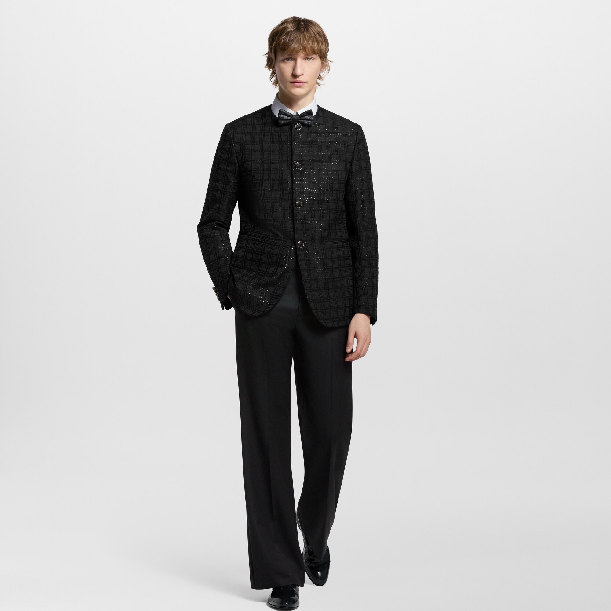 Sequin-Embroidered Collarless Jacket - 4