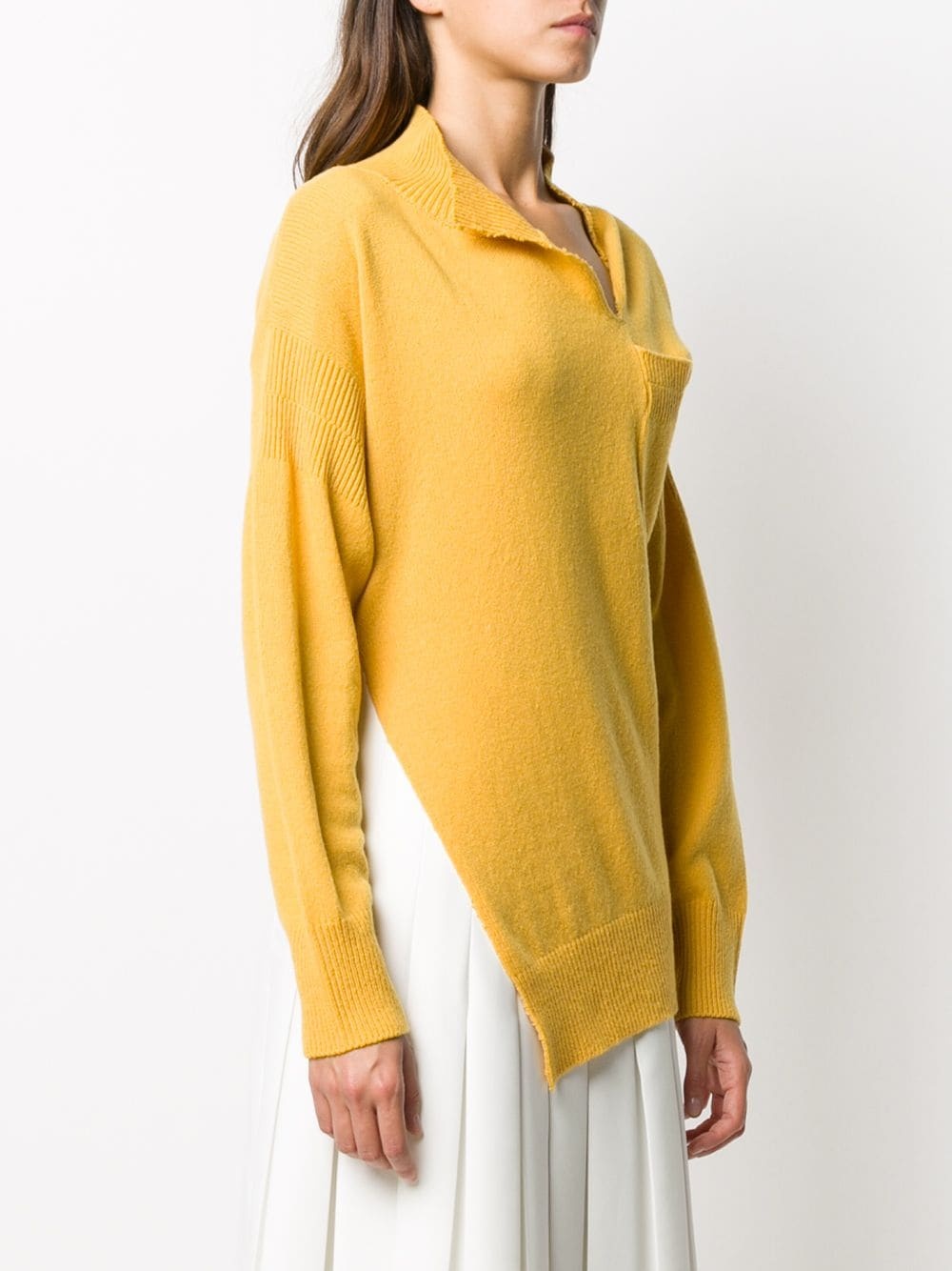 asymmetric slit neck jumper - 3