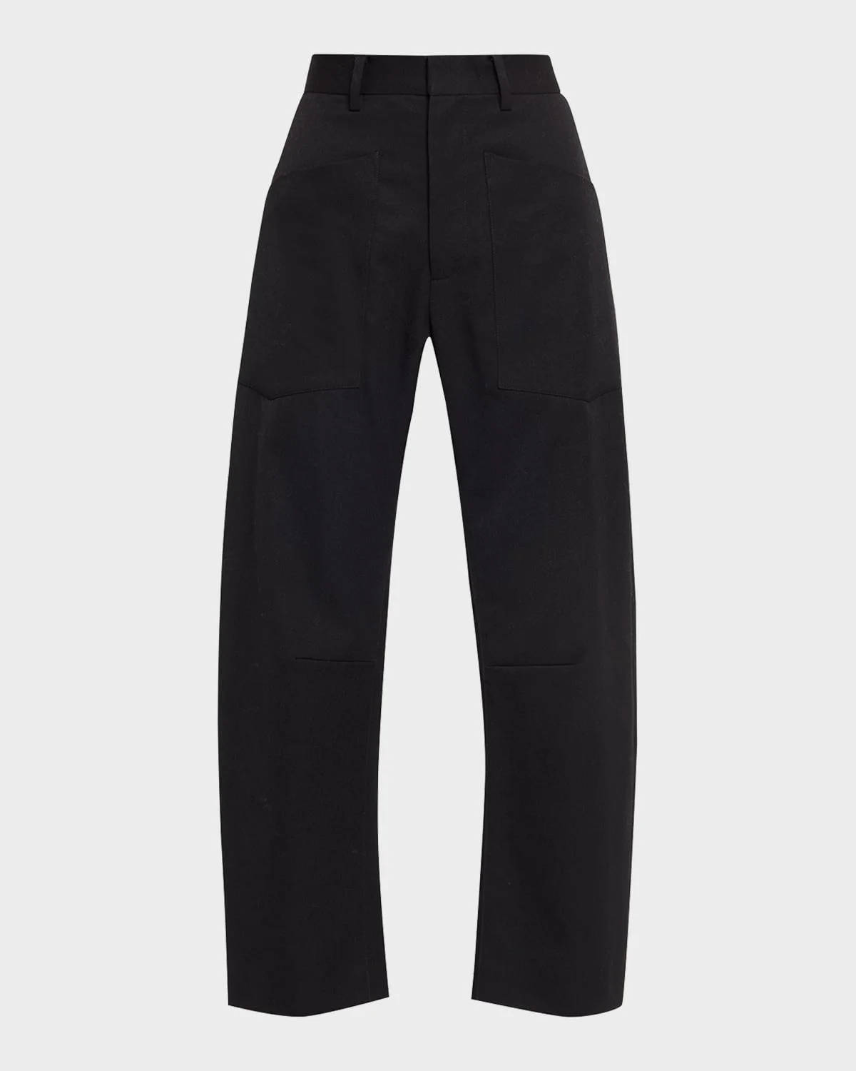 Shon Wool Barrel-Leg Ankle Pants - 1