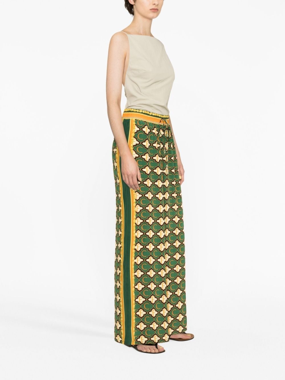Jealousy And Jewels printed silk palazzo trousers - 3