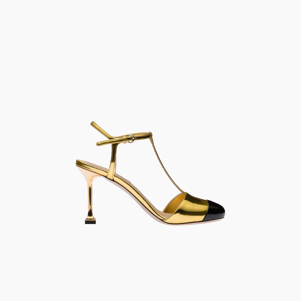 Metallic technical fabric and patent leather pumps - 2