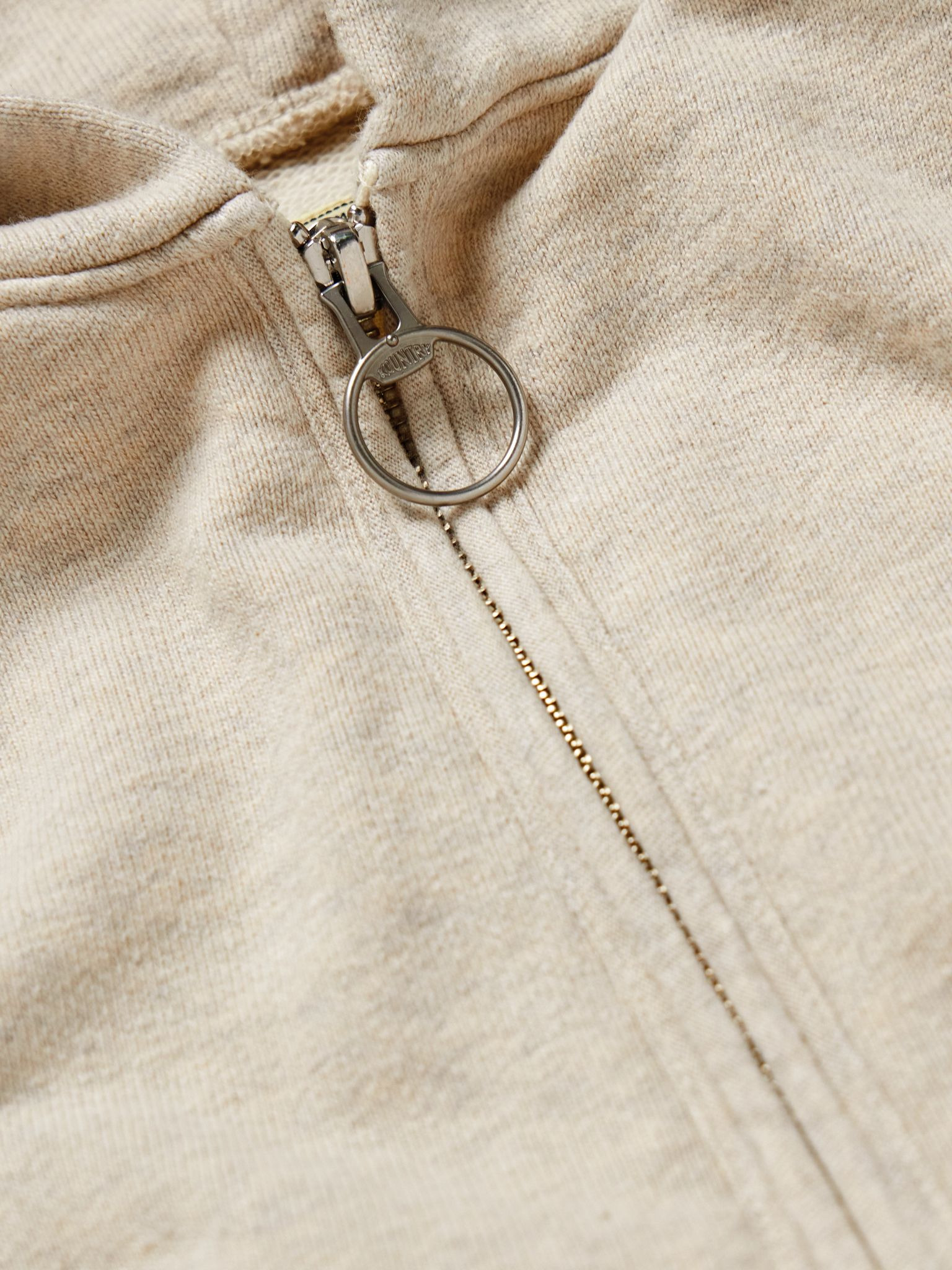 Printed Cotton-Jersey Zip-Up Hoodie Ecru - 5