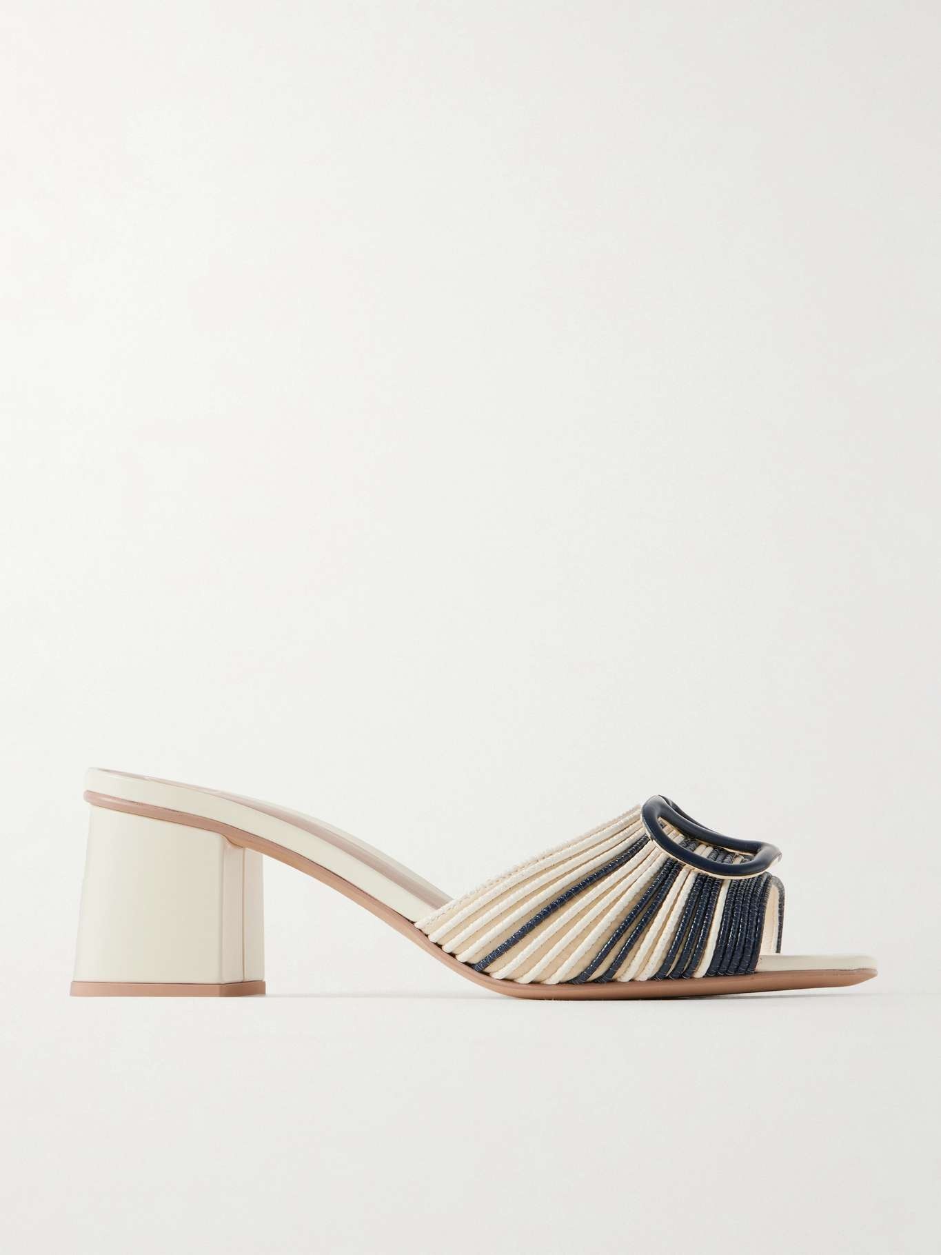 VLOGO 60 logo-embellished two-tone leather mules - 1