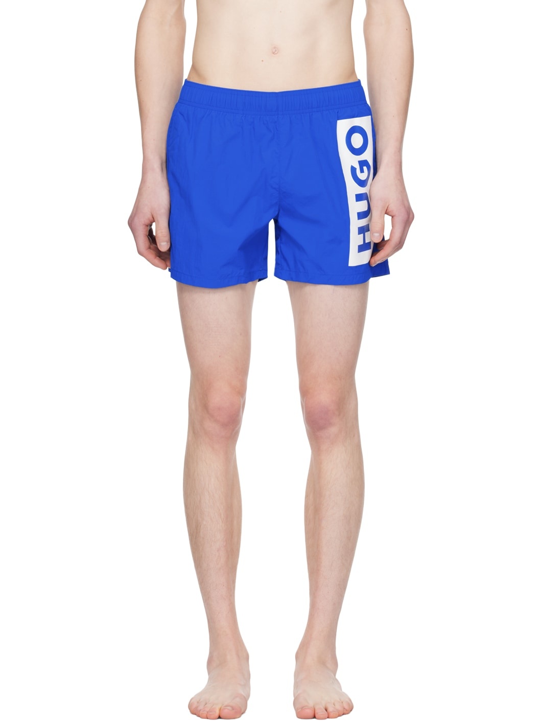 Blue Printed Swim Shorts - 1