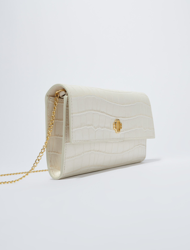 maje Croc-effect embossed leather bag outlook