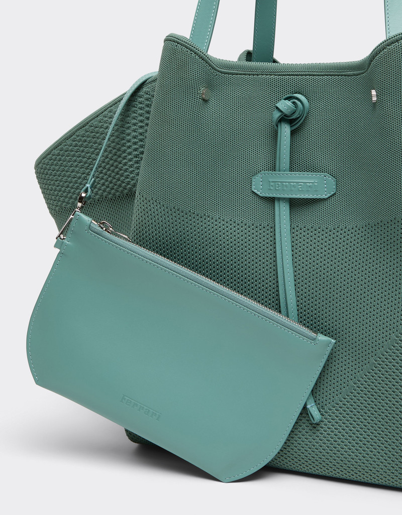 Knitted and leather tote bag 5
