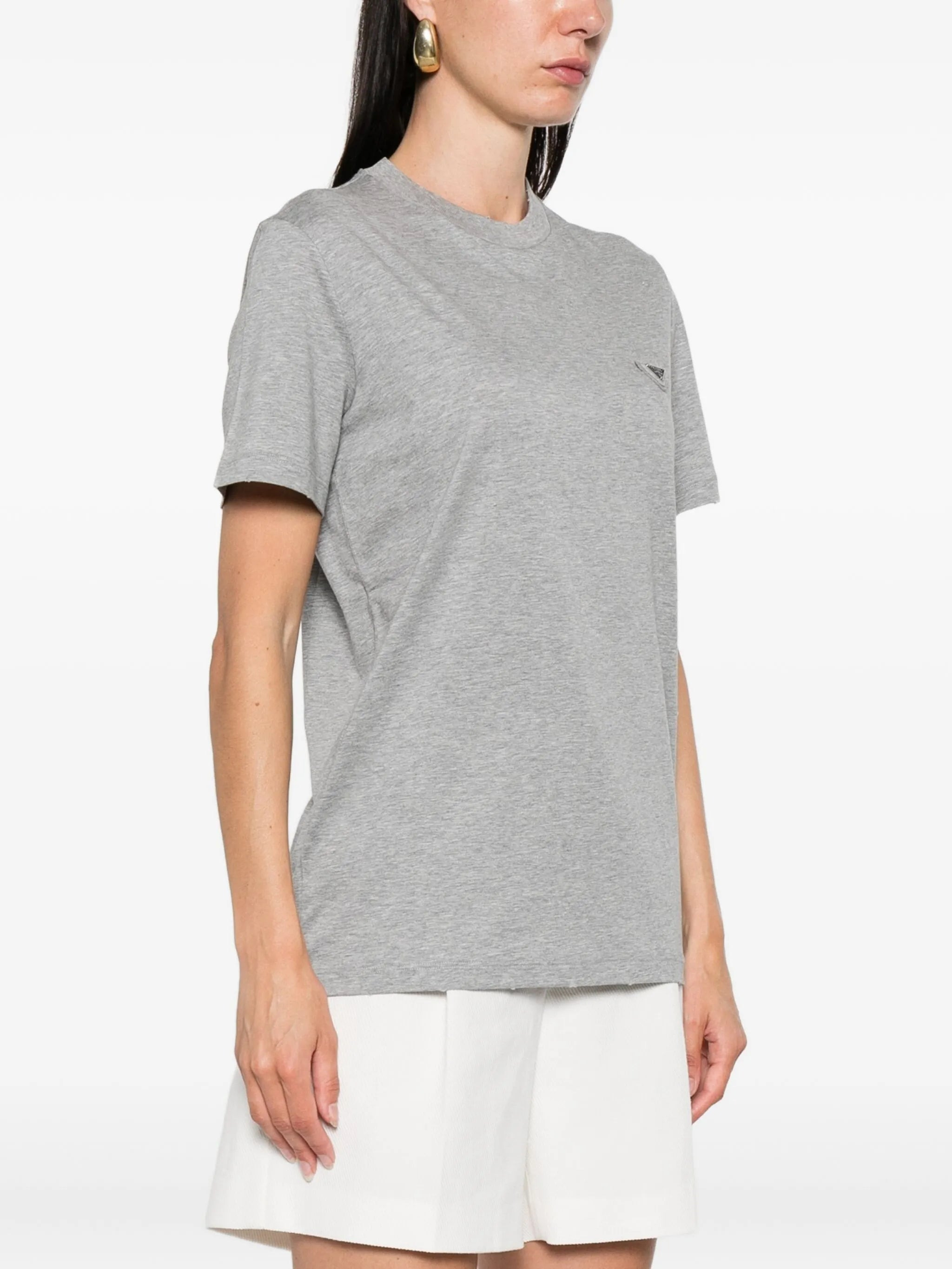 Prada Logo-plaque Cotton T-shirt - 4