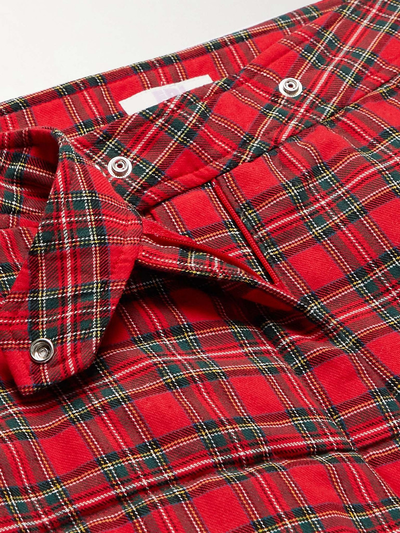 Straight-Leg Checked Cotton-Twill Down Trousers 3