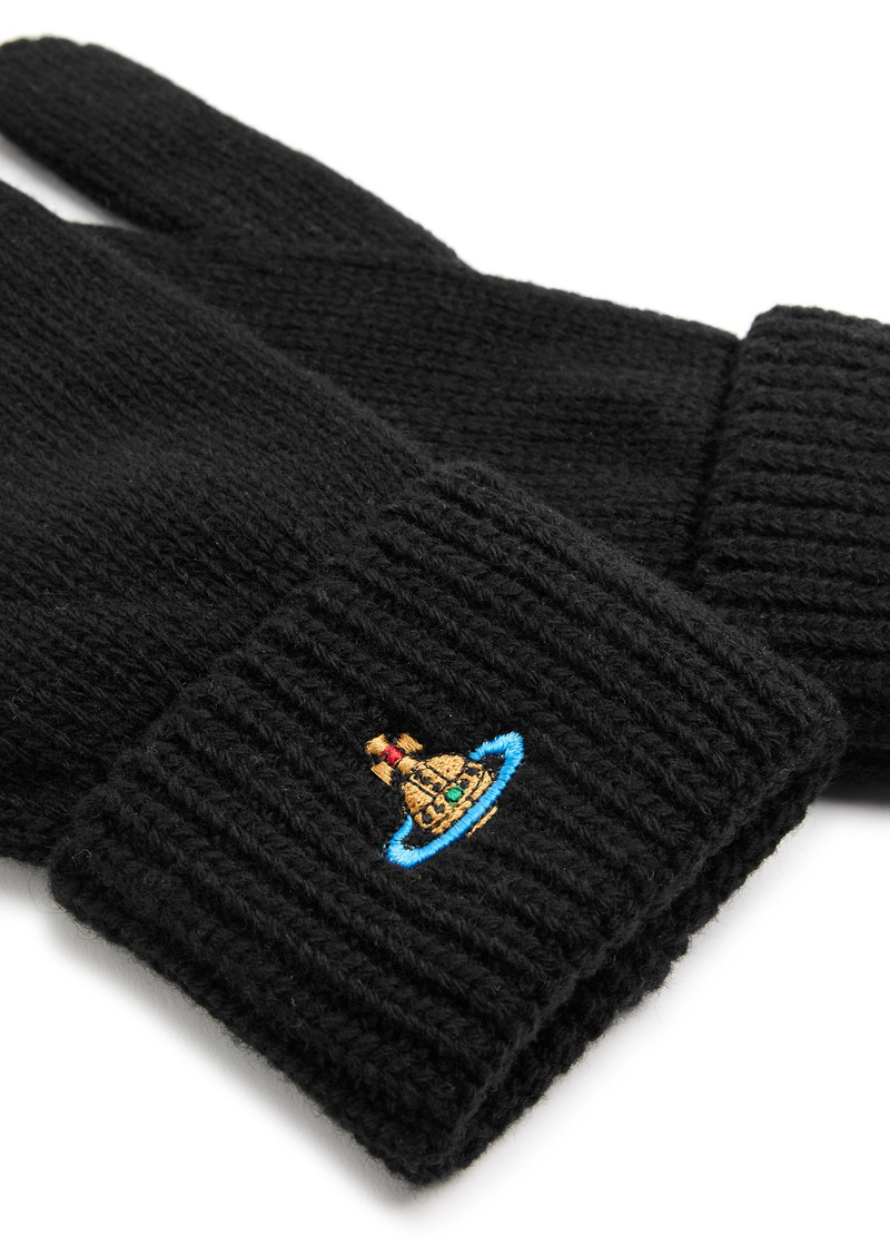 Vivienne Westwood Orb-embroidered wool gloves outlook