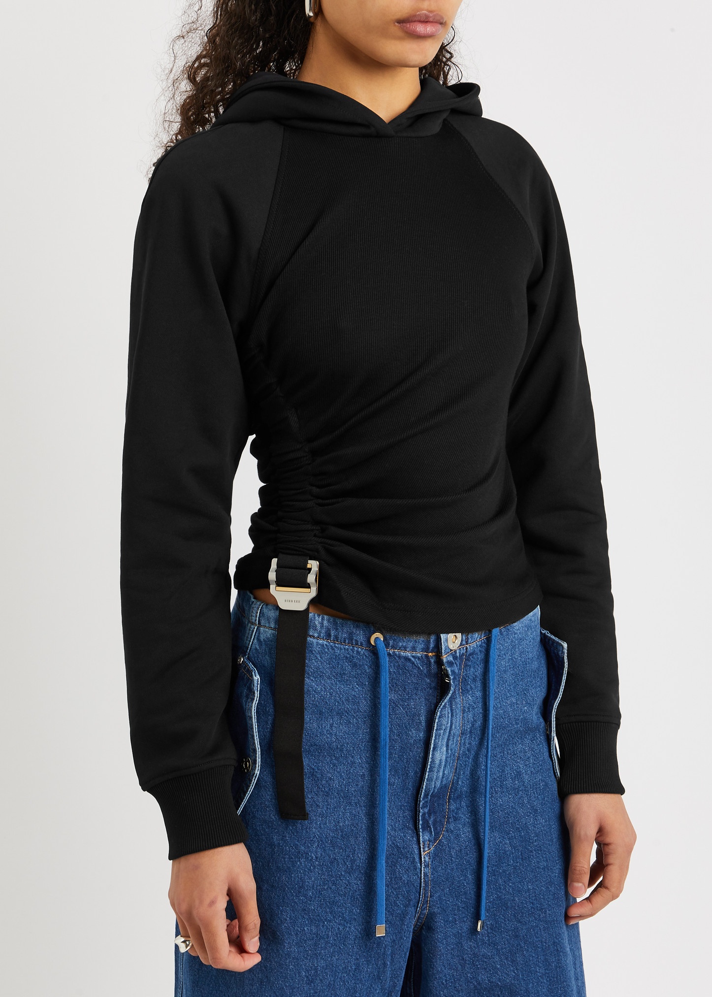Hooded buckle-embellished cotton sweatshirt - 2