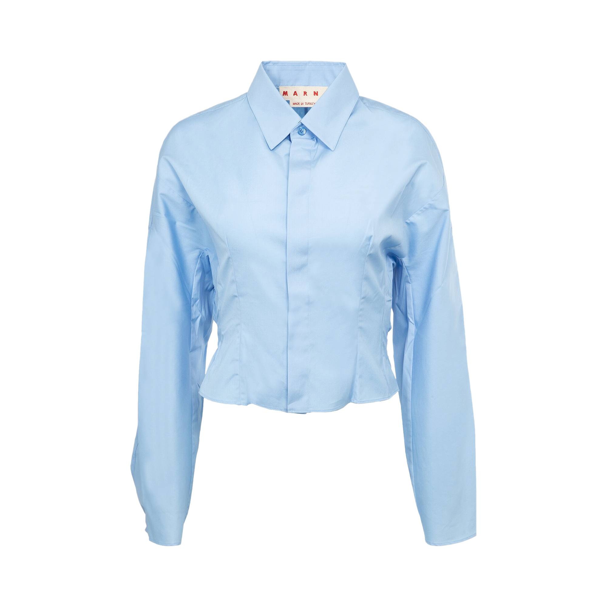 Marni Long-Sleeve Cropped Shirt 'Iris Blue' - 1