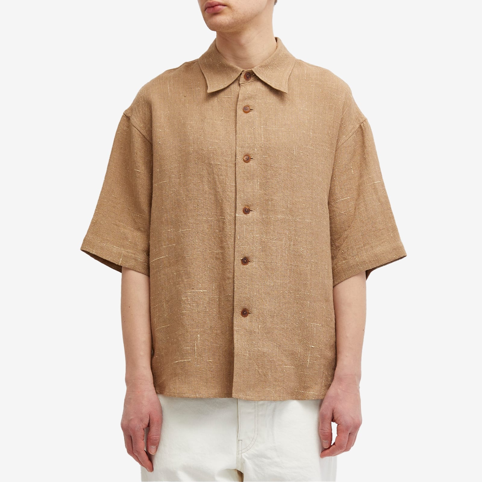 Auralee Linen Silk Short Sleeve Shirt - 2