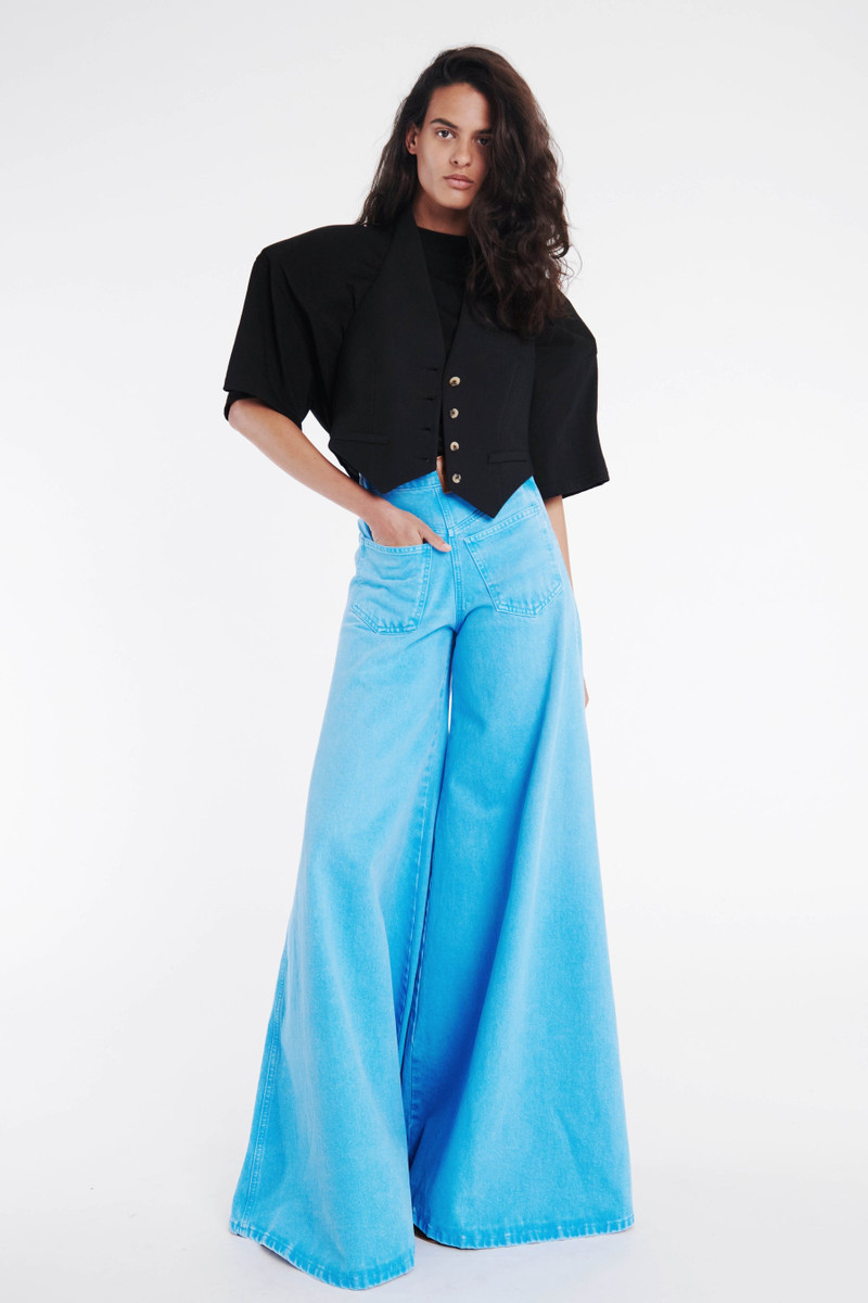 SUPER WIDE LEG MIRROR JEANS BRIGHT BLUE 1