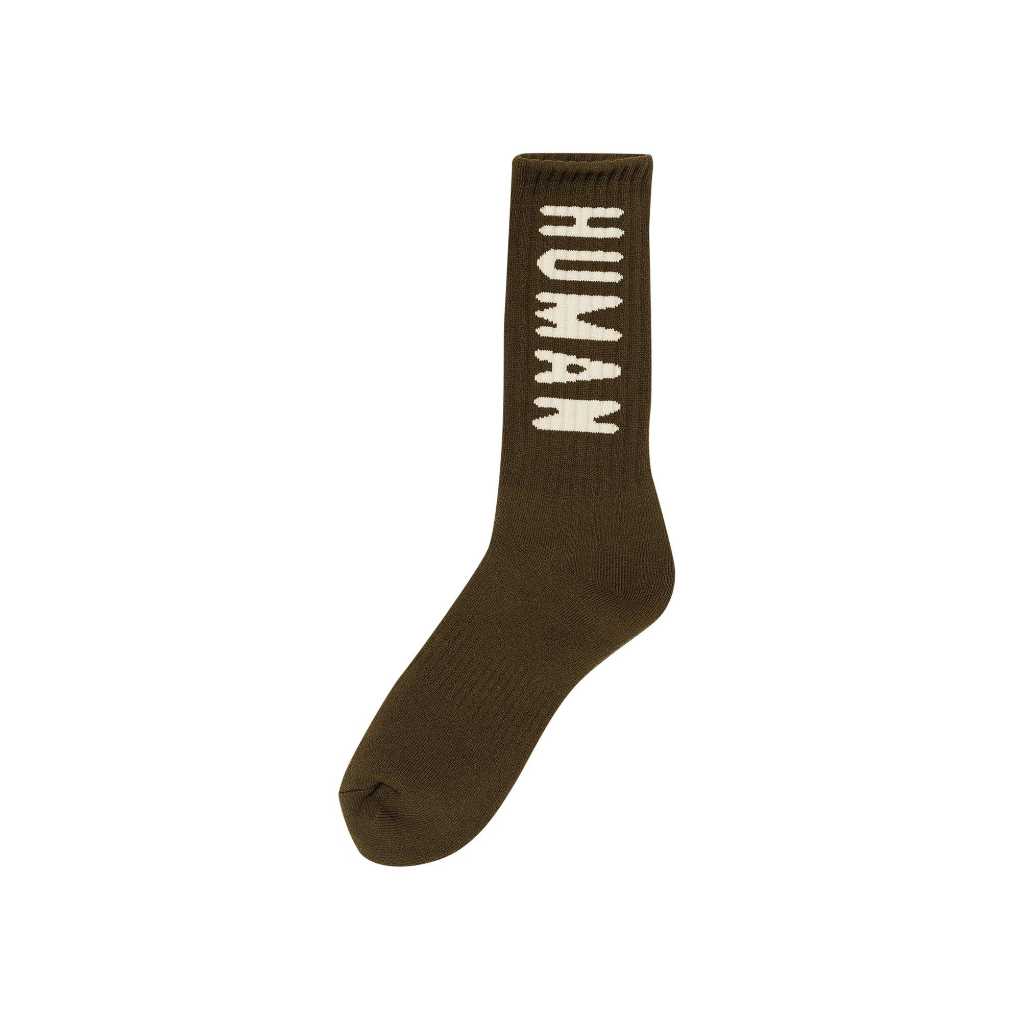 Human Made HM Logo Socks 'Olive Drab' - 1