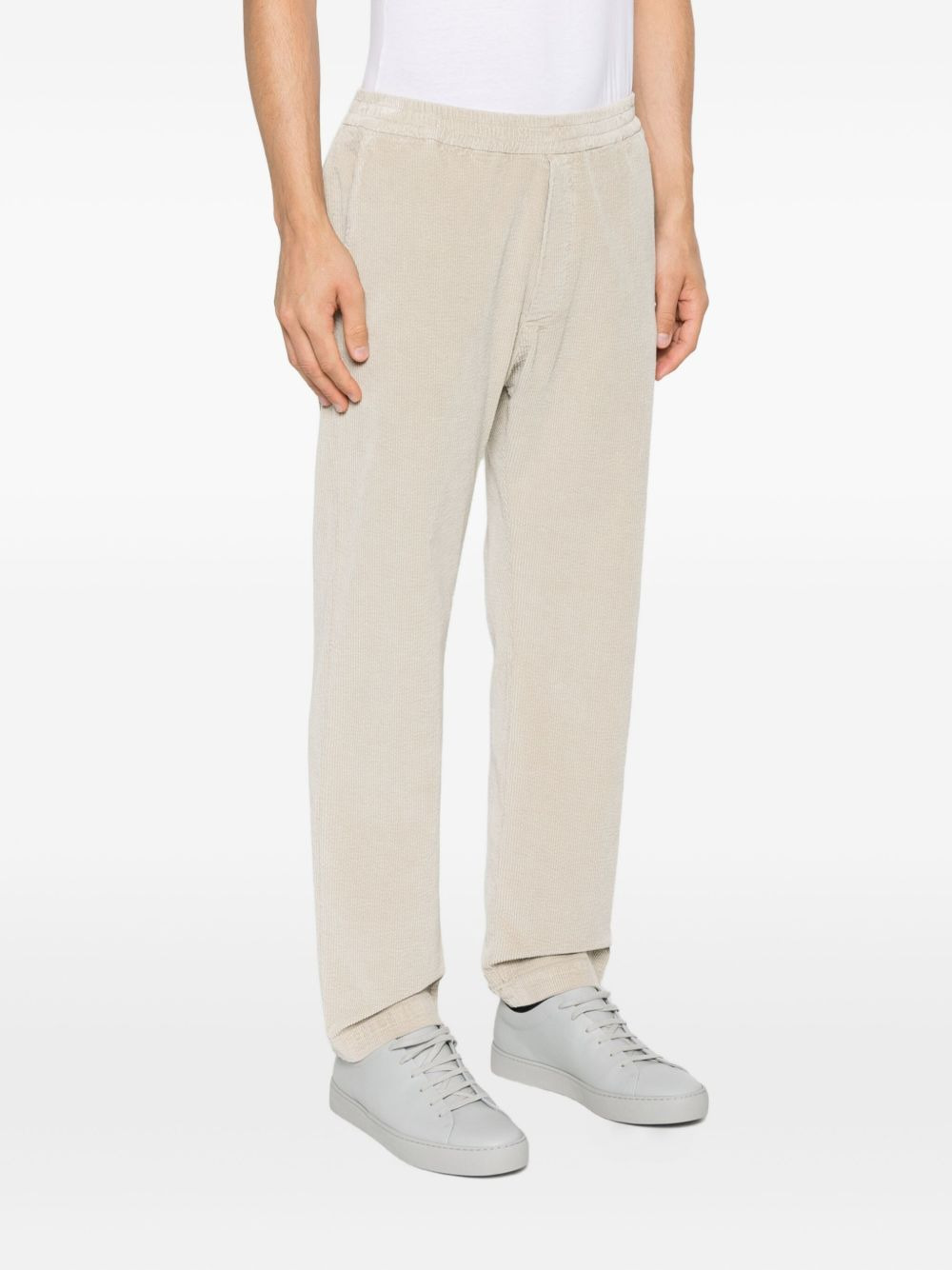 drawstring corduroy trousers - 3