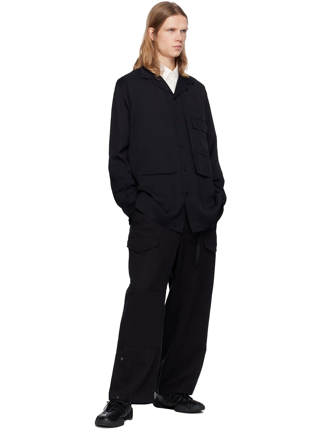 Black Twill Cargo Pants - 4