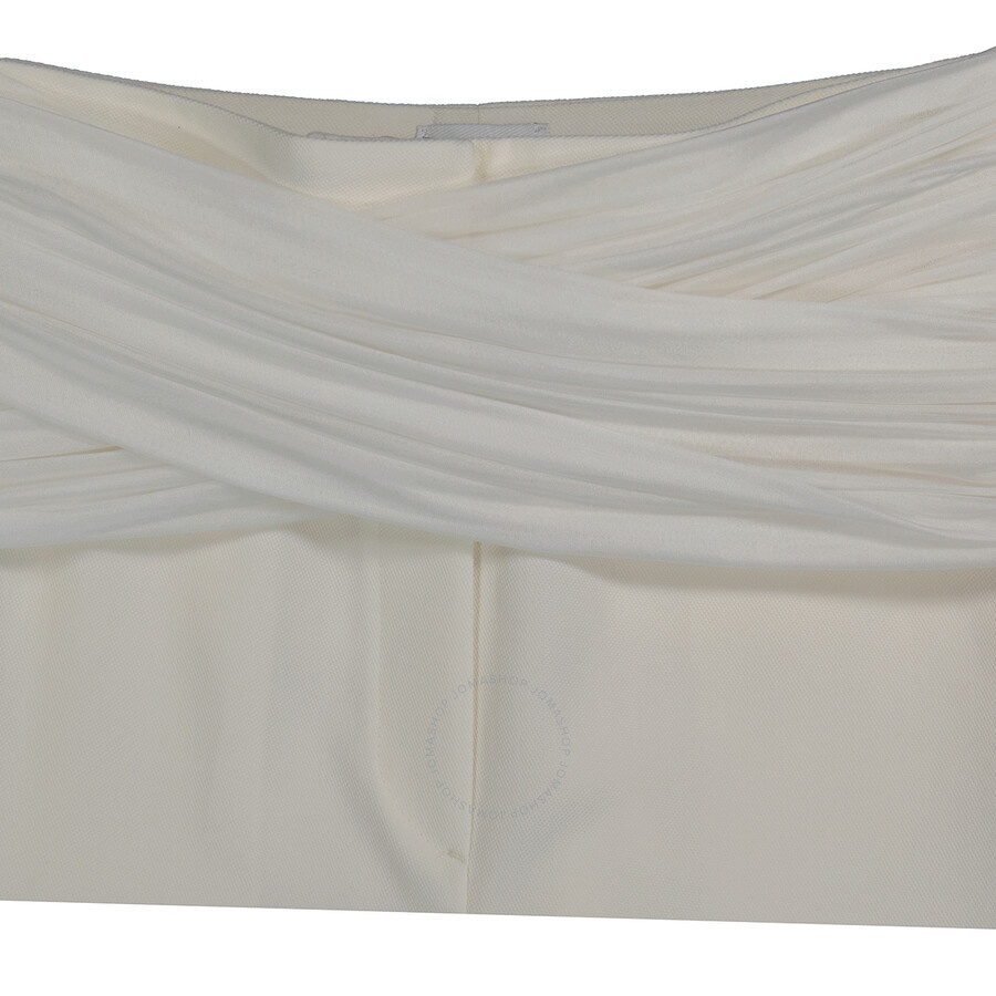 Burberry Ladies Optic White Sash Detail Technical Wool Tailored Trousers - 7