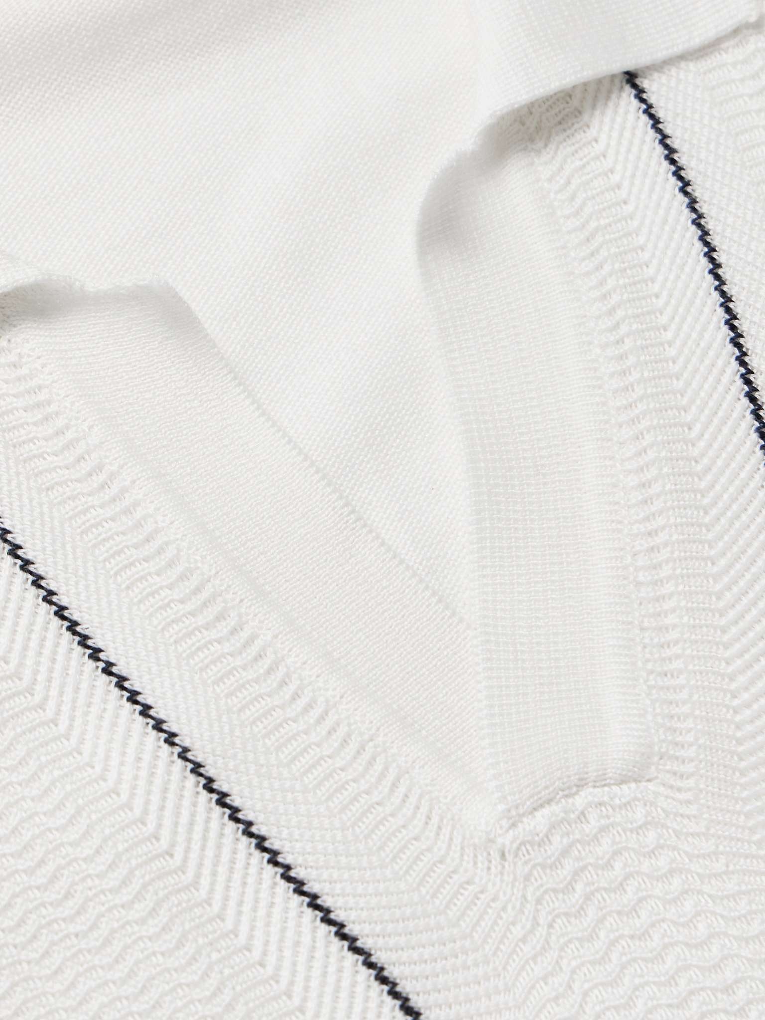 Horton Slim-Fit Ribbed Mulberry Silk and Organic Cotton-Blend Polo Shirt - 4