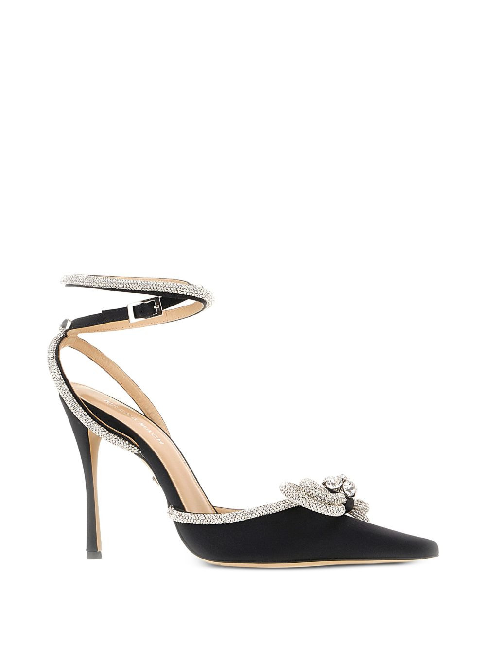 crystal-embellished leather heeled pumps - 2