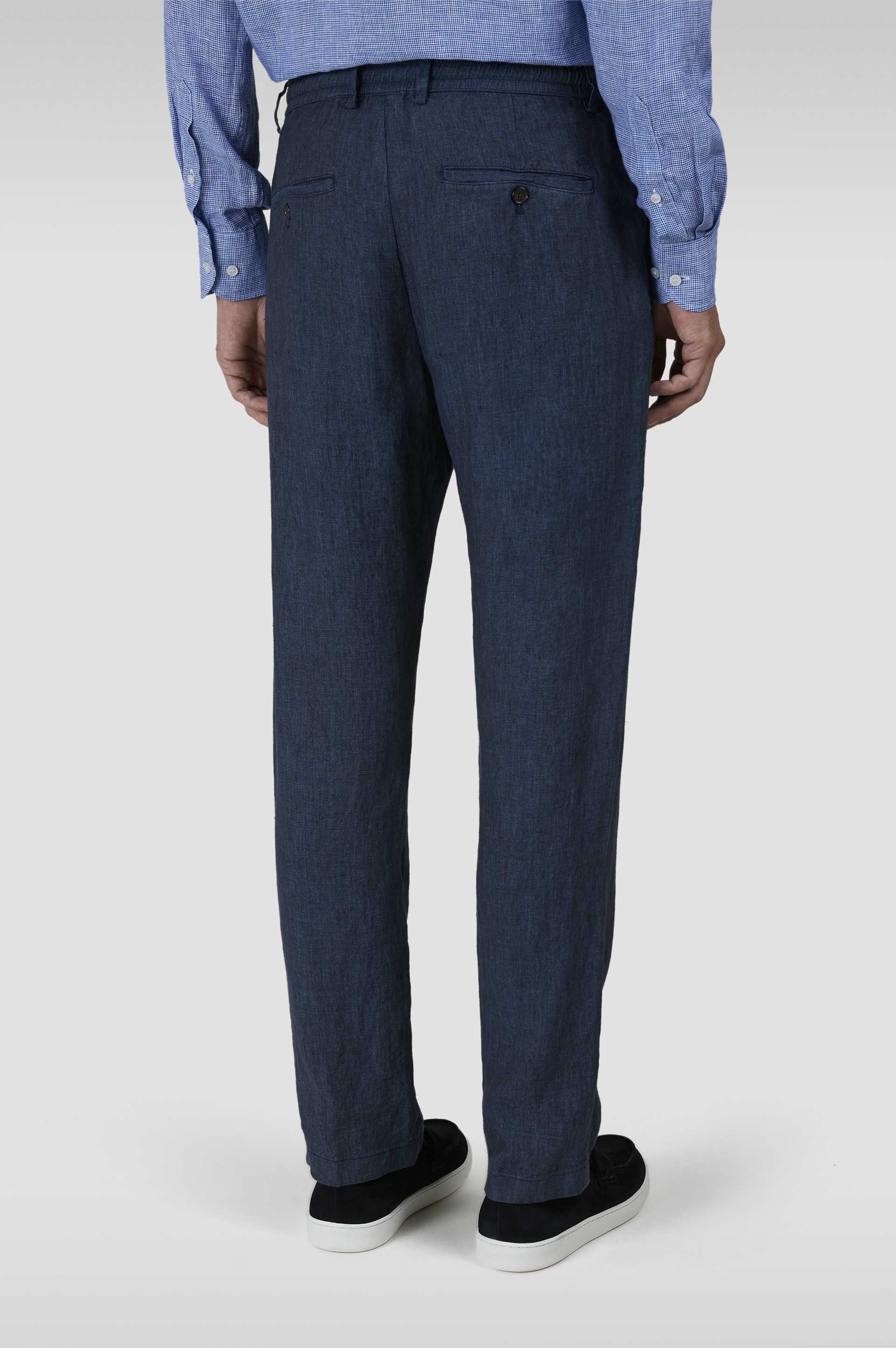 LINEN CHINO PANTS WITH DRAWSTRING - 3