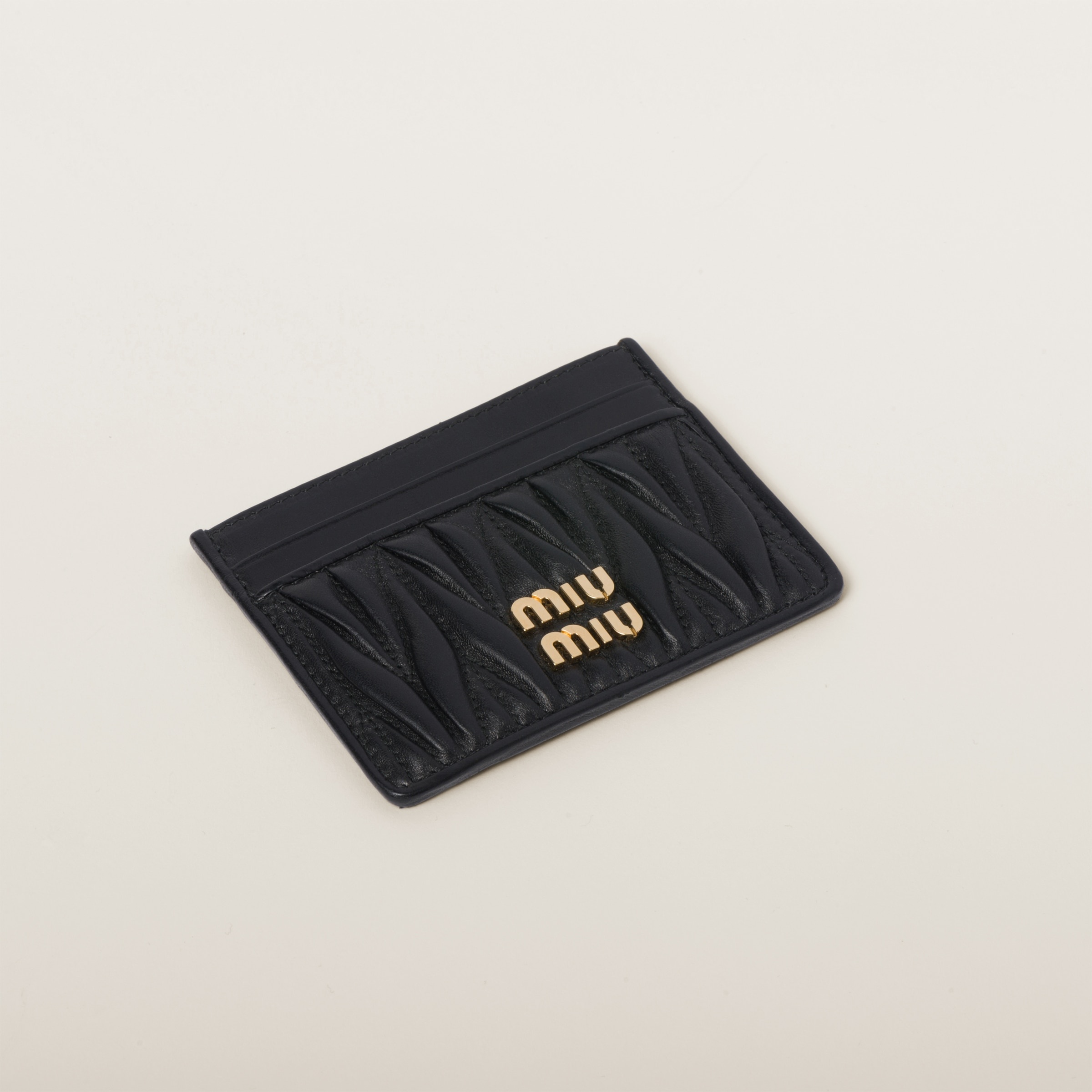 Matelassé nappa leather card holder - 3