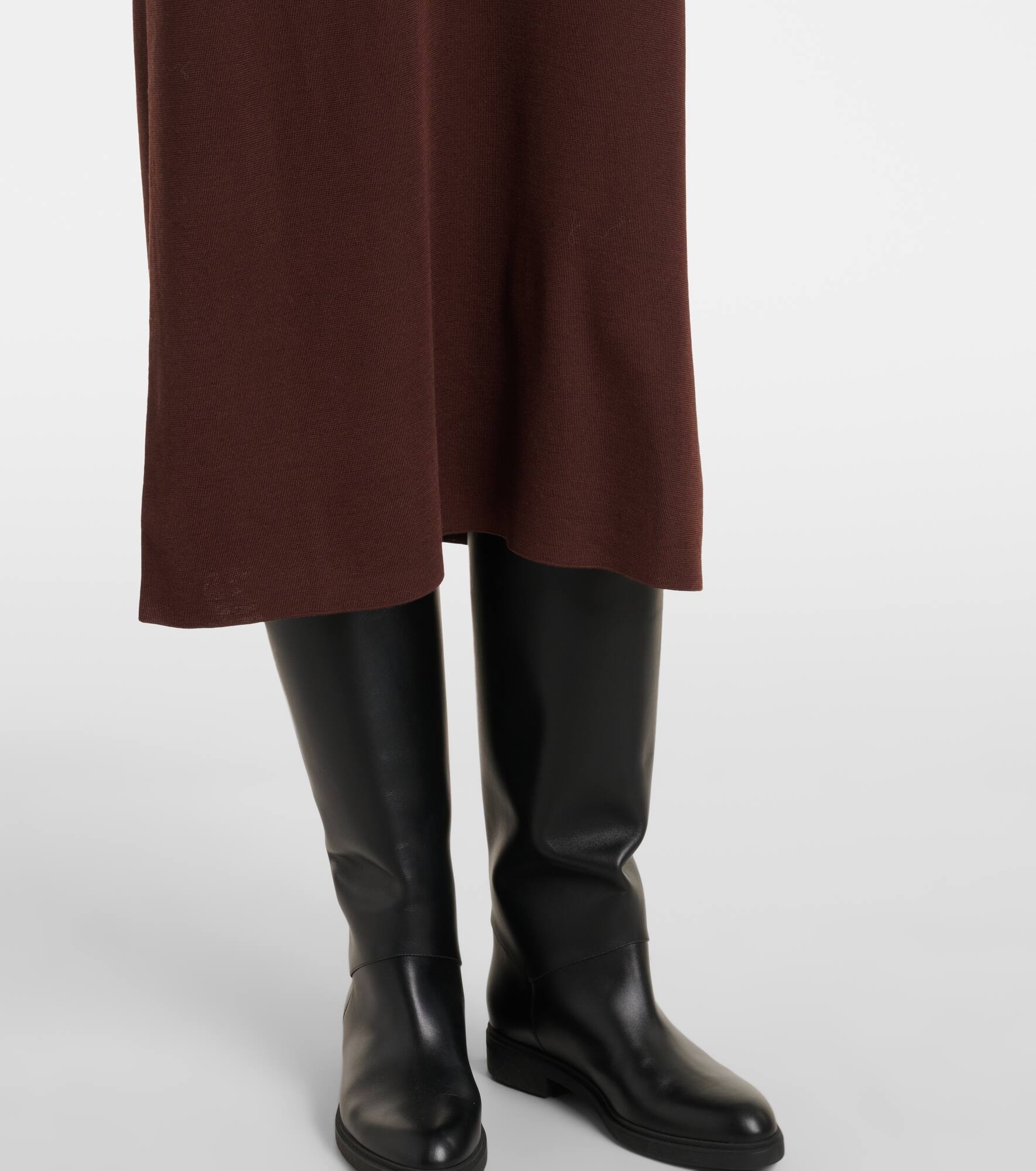 Lyskamm knitted silk polo dress - 5