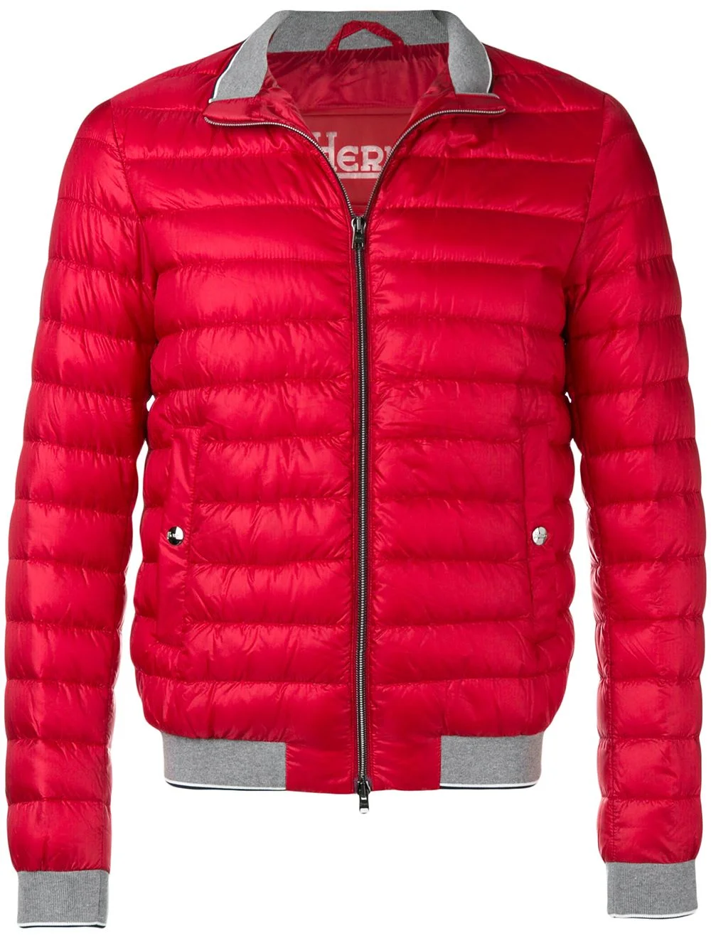 quilted high neck jacket - 1