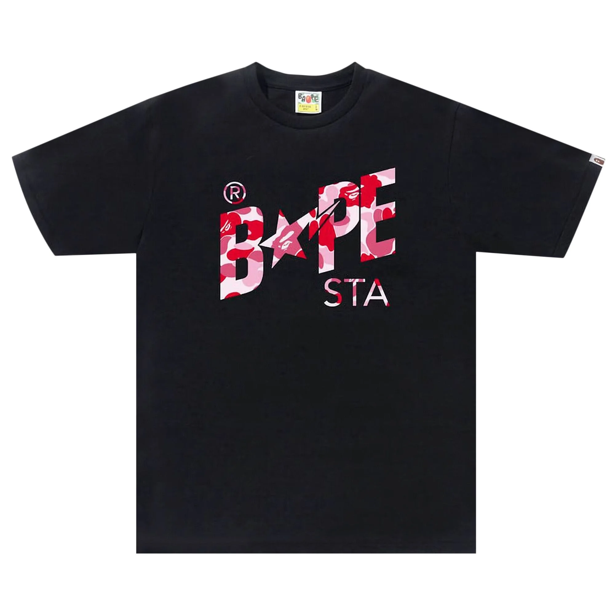 BAPE ABC Camo Sta Logo Tee 'Black/Pink' - 1