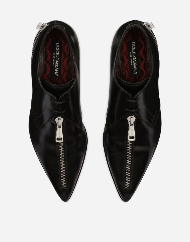 Brushed calfskin Derby shoes with zipper 4