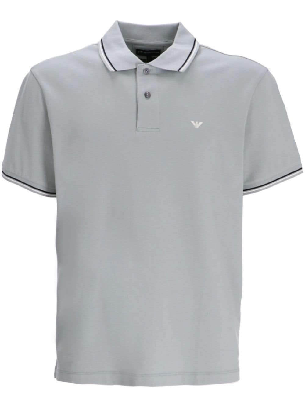 logo-embroidered cotton polo shirt - 1