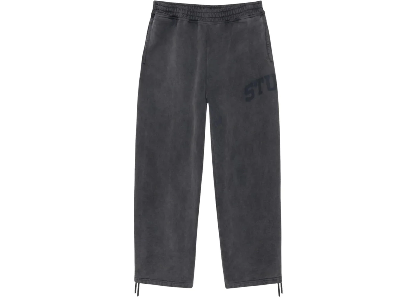 Stussy Fleece Faded Graphic Pant Washed Black - 1