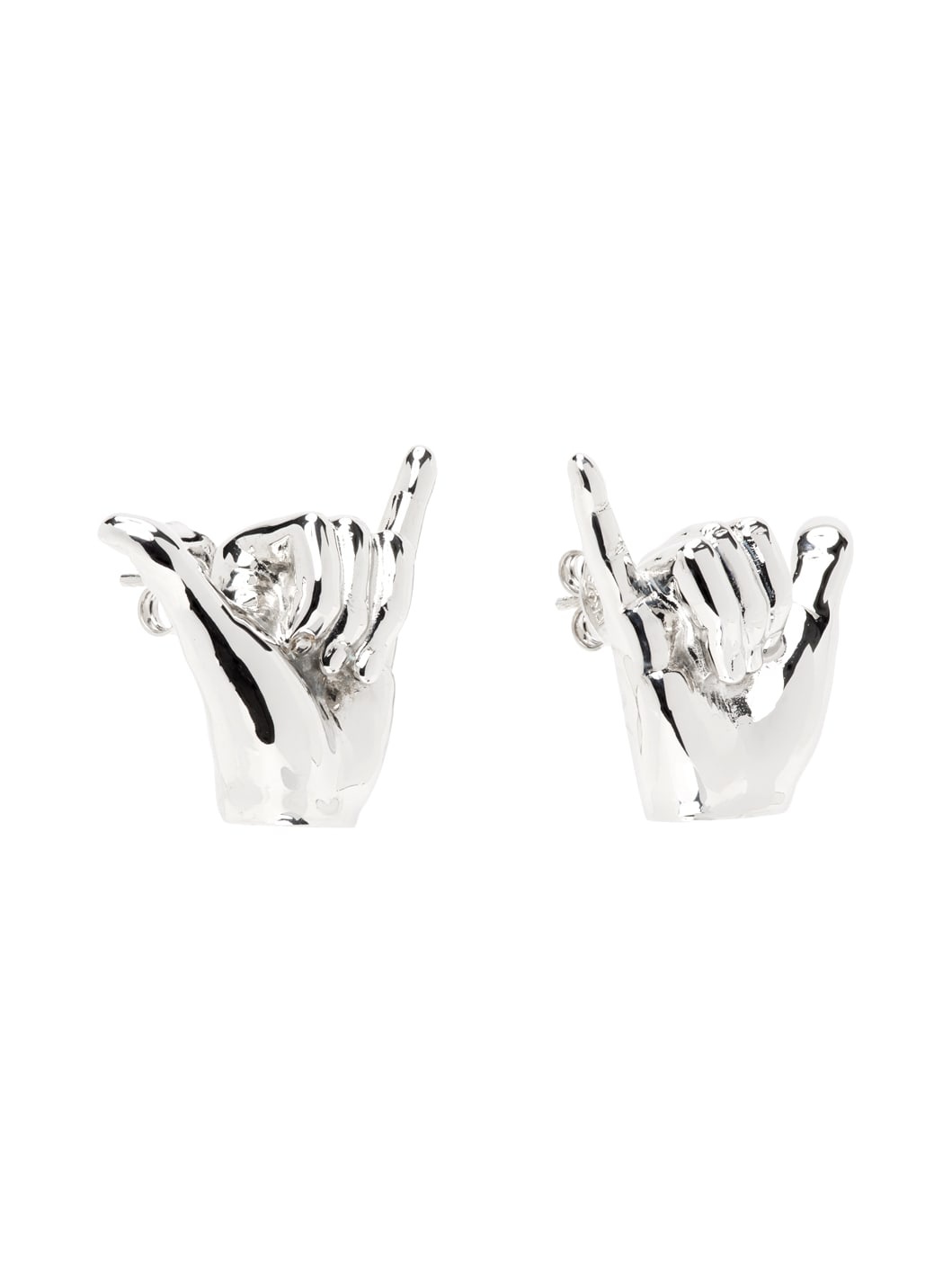 Silver Mini Shaka Earrings - 2