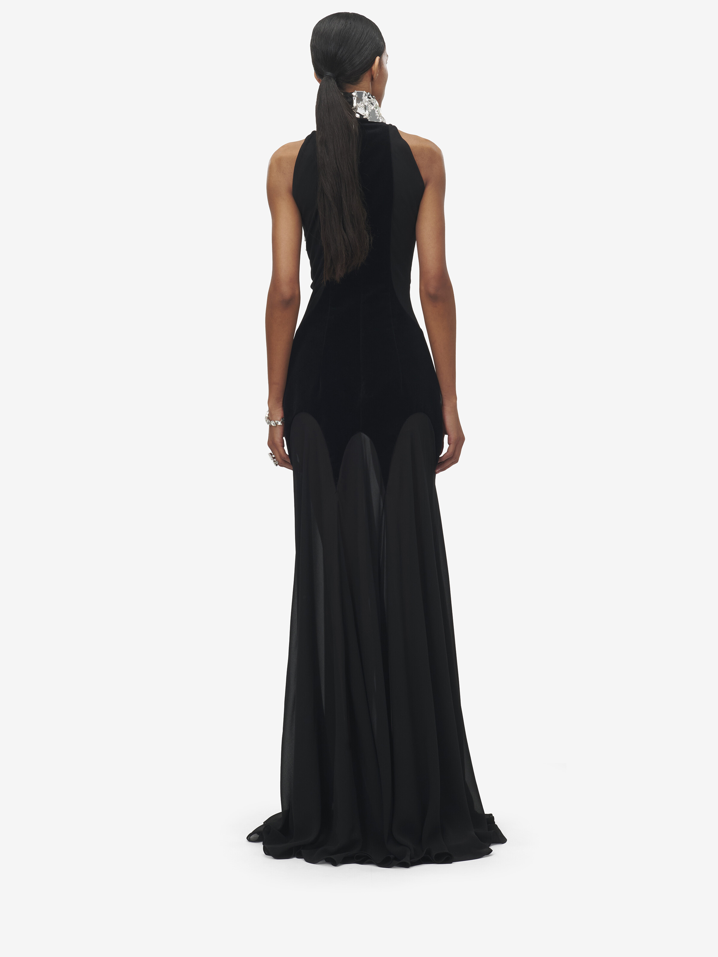 Crystal Mirror Embroidery Evening Dress - 4