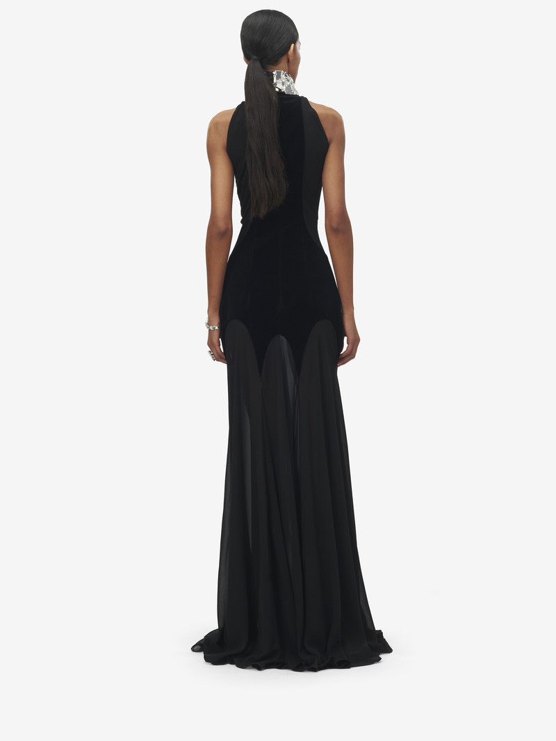 Crystal Mirror Embroidery Evening Dress 4