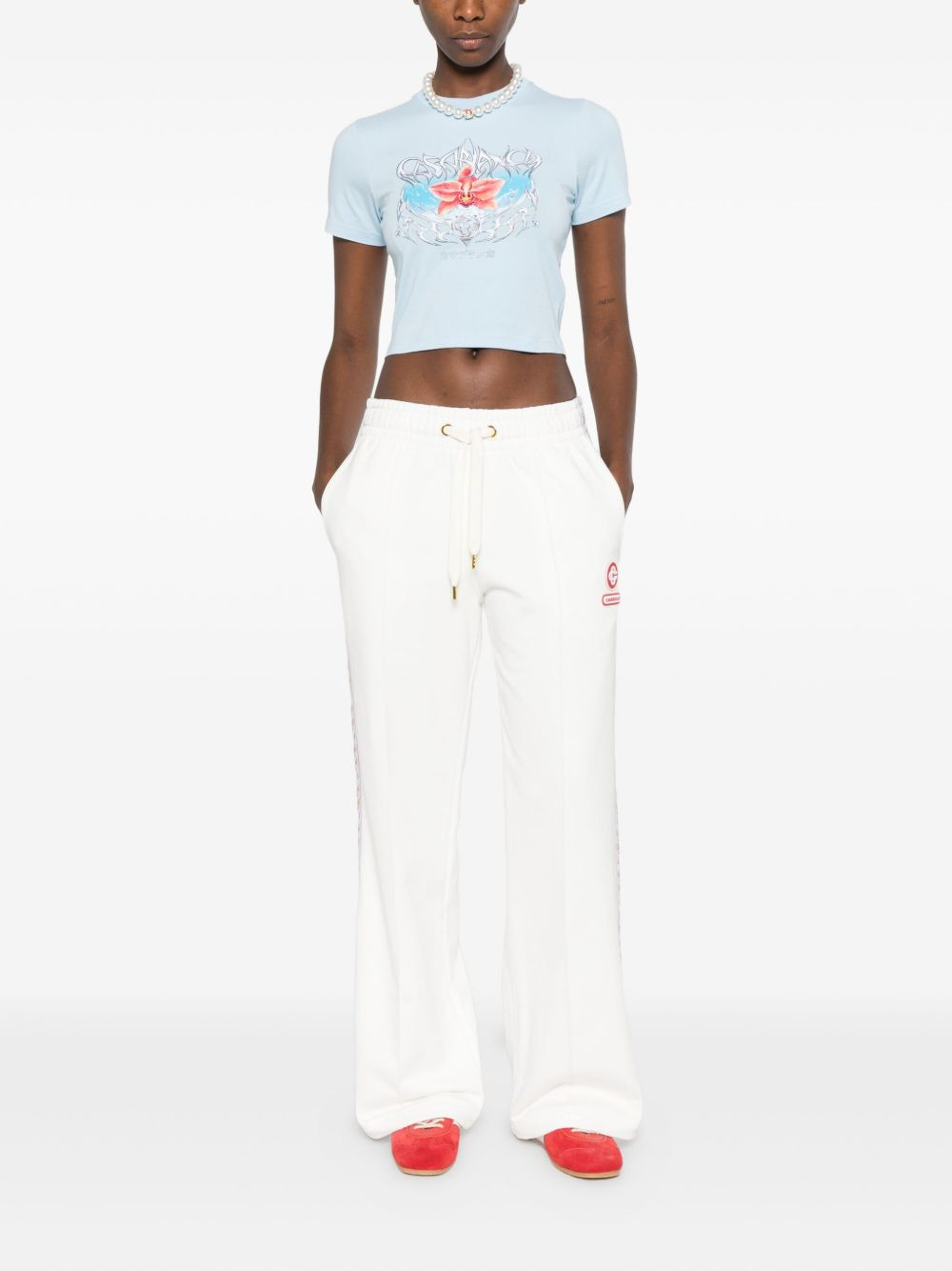 floral-stripe track pants - 2
