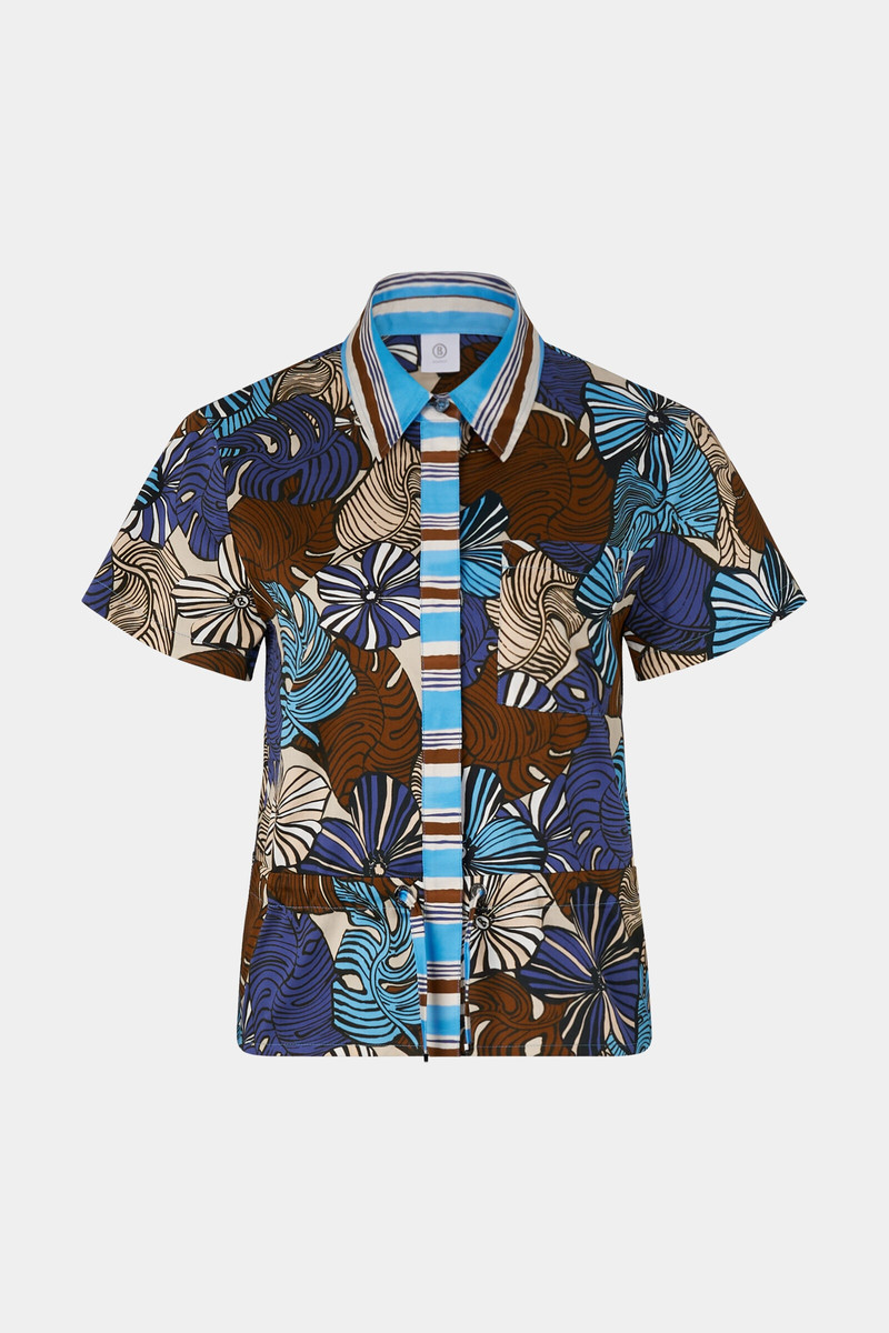 Daphna Blouse in Blue/Brown/Beige 1