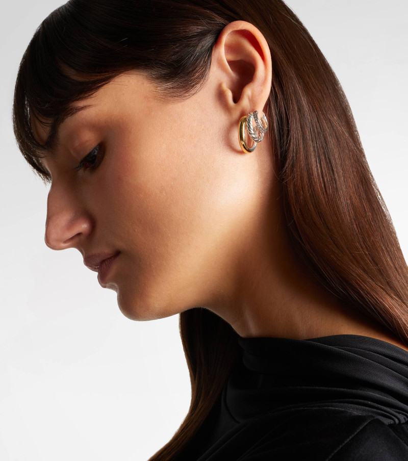 DAVID YURMAN DY Mercer® 18kt gold and sterling silver hoop earrings with diamonds outlook