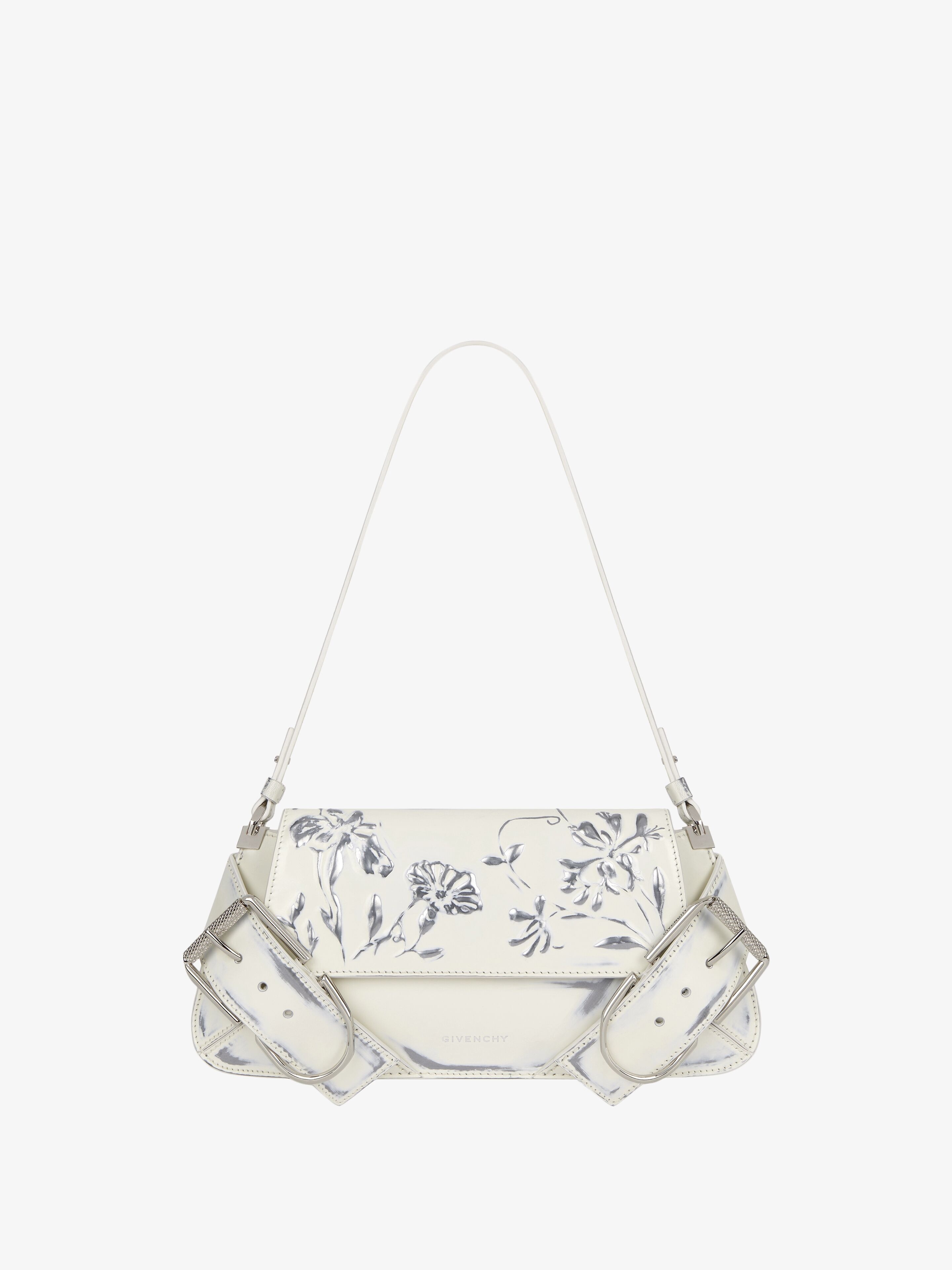 Givenchy VOYOU SHOULDER FLAP BAG IN LEATHER WITH FLORAL