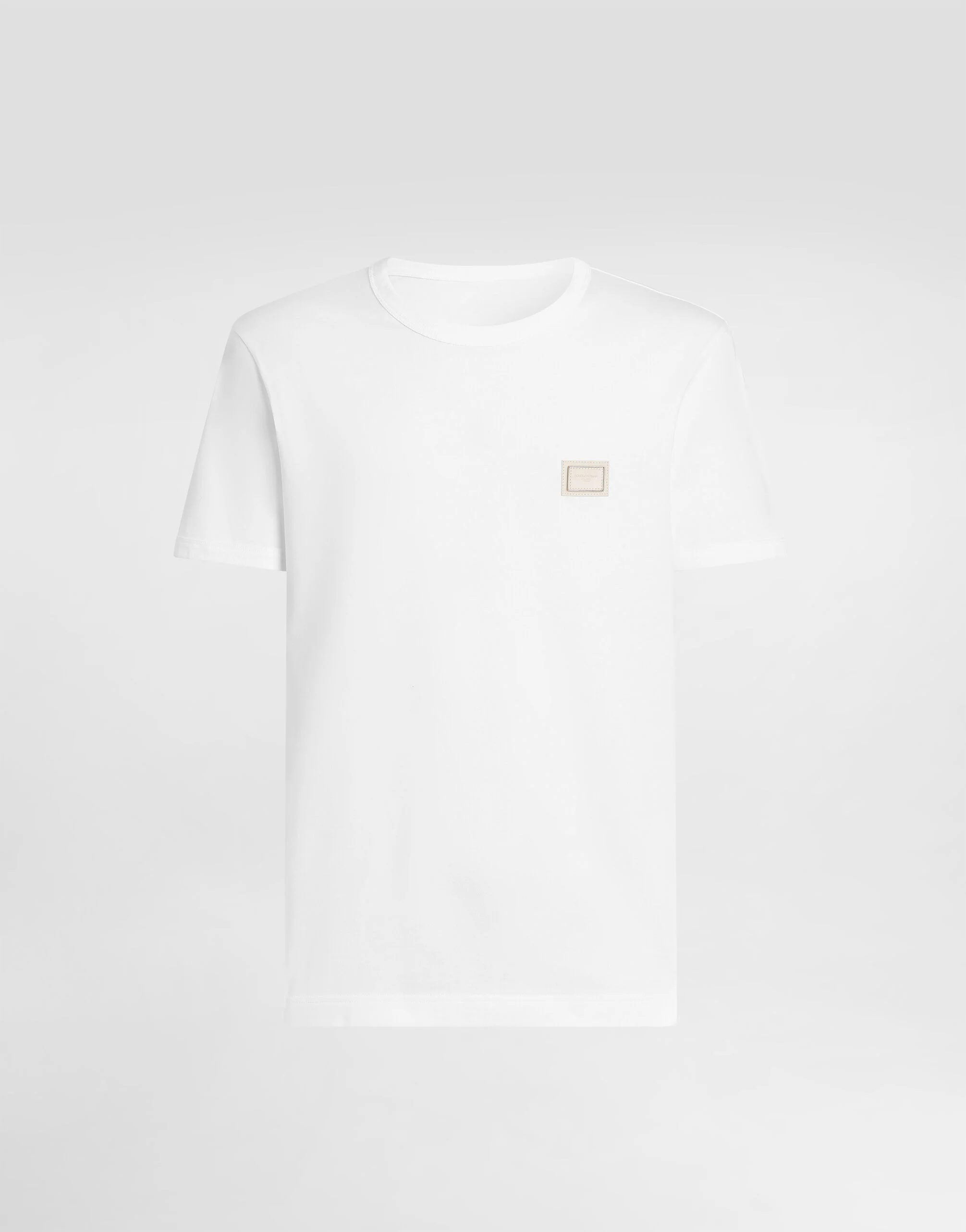 Cotton t-shirt with logo plate - 1