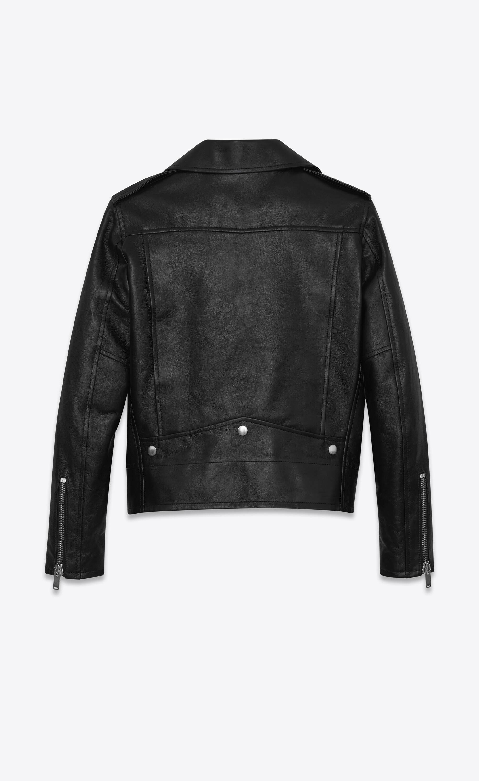 motorcycle jacket in black vintage leather - 2