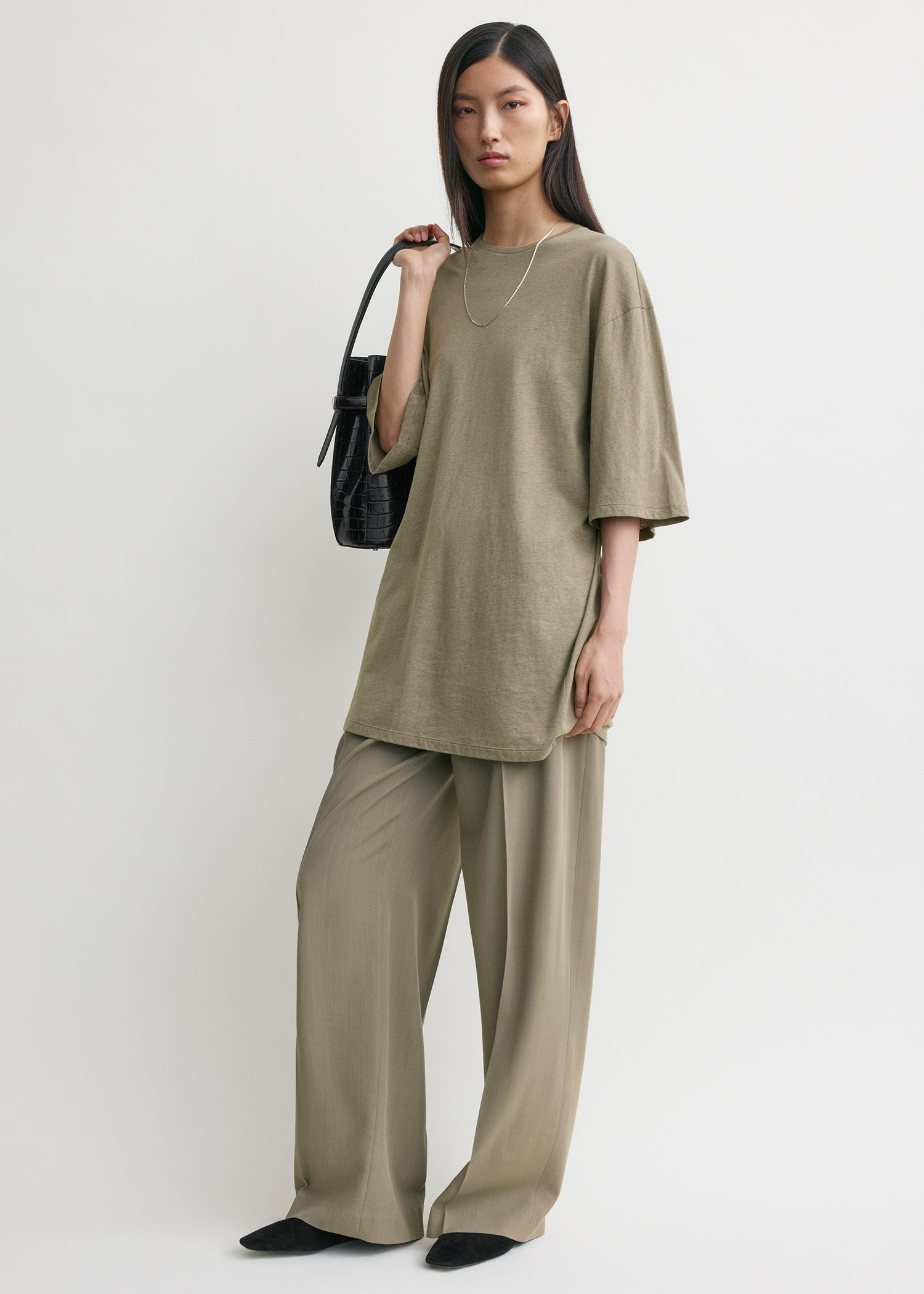 Relaxed tee dress taupe - 3