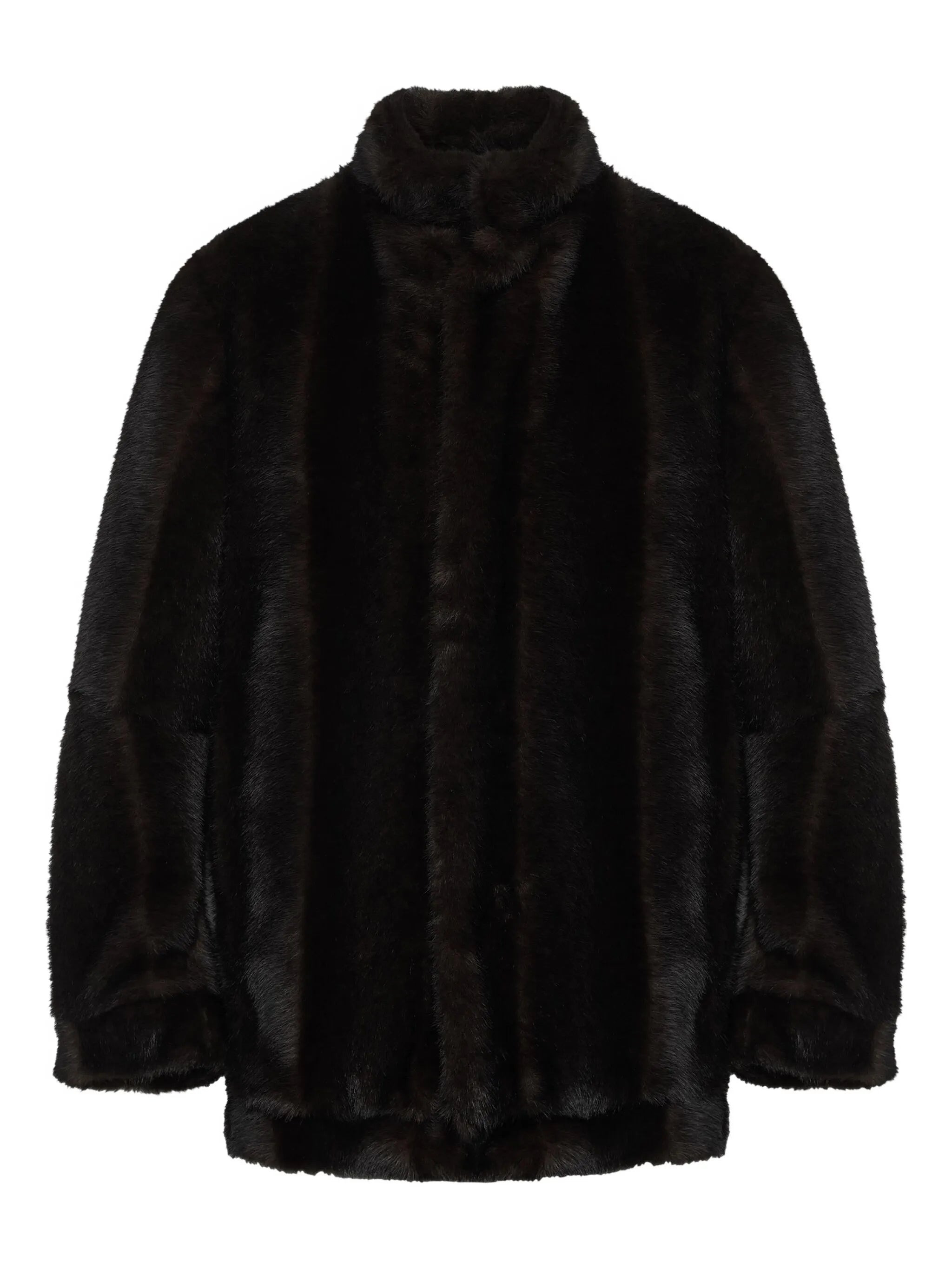 Mm6 Maison Margiela Faux-fur High-collar Jacket - 1