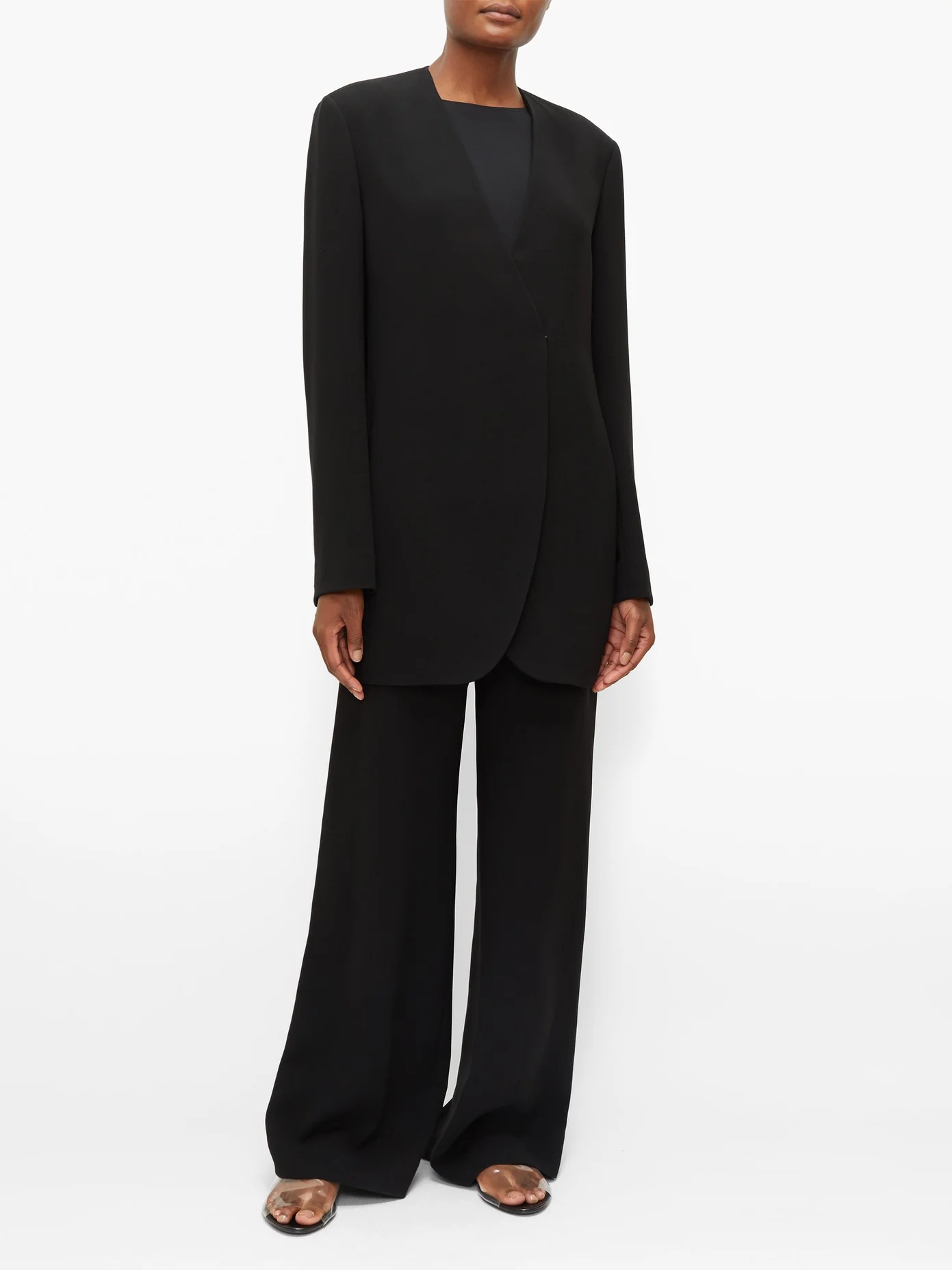 Lucinda high-rise crepe wide-leg trousers - 3