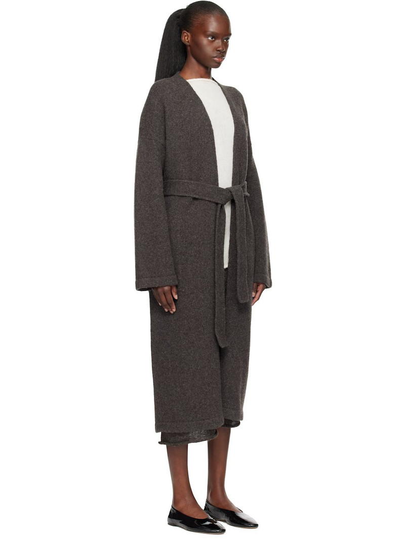 Gray Long Open Cardigan 2