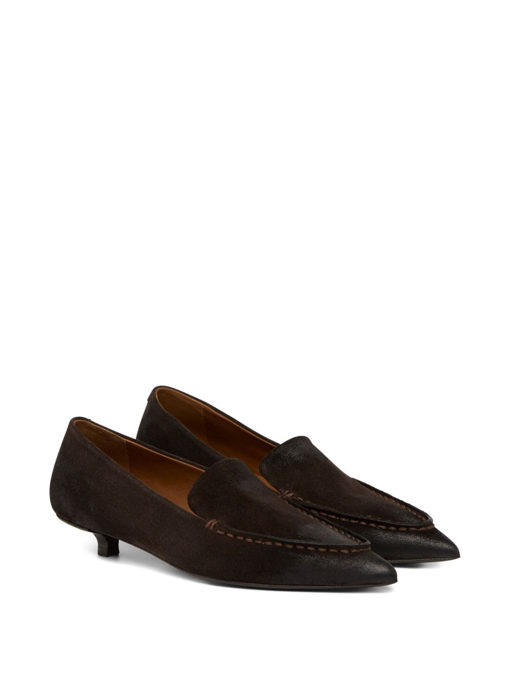 pointed-toe suede pumps - 2