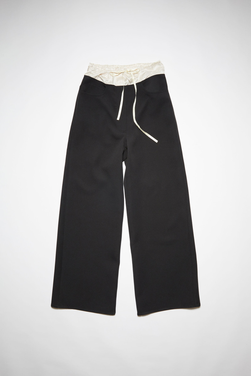 Acne Studios Satin contrast trousers - Black - FN-WN-TROU000932