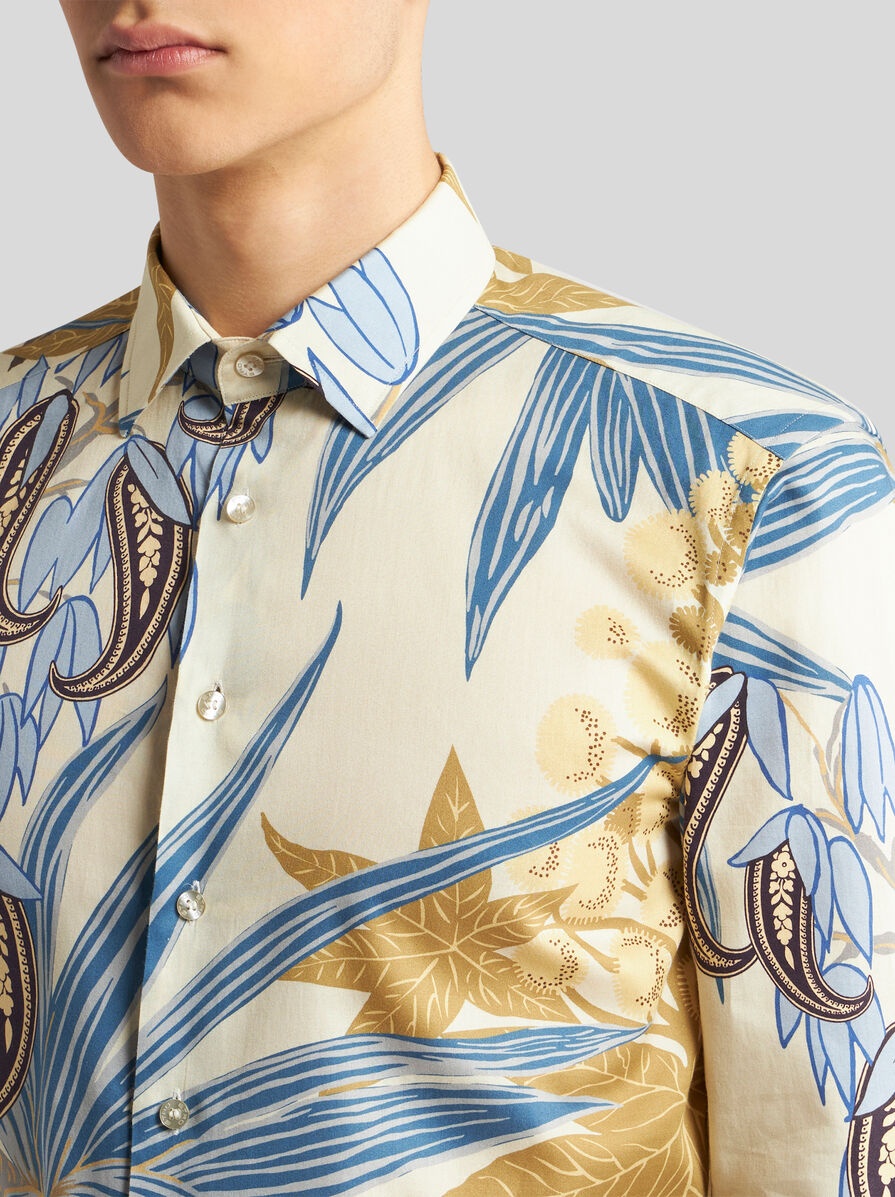 SHIRT WITH PAISLEY FOLIAGE PRINT - 3
